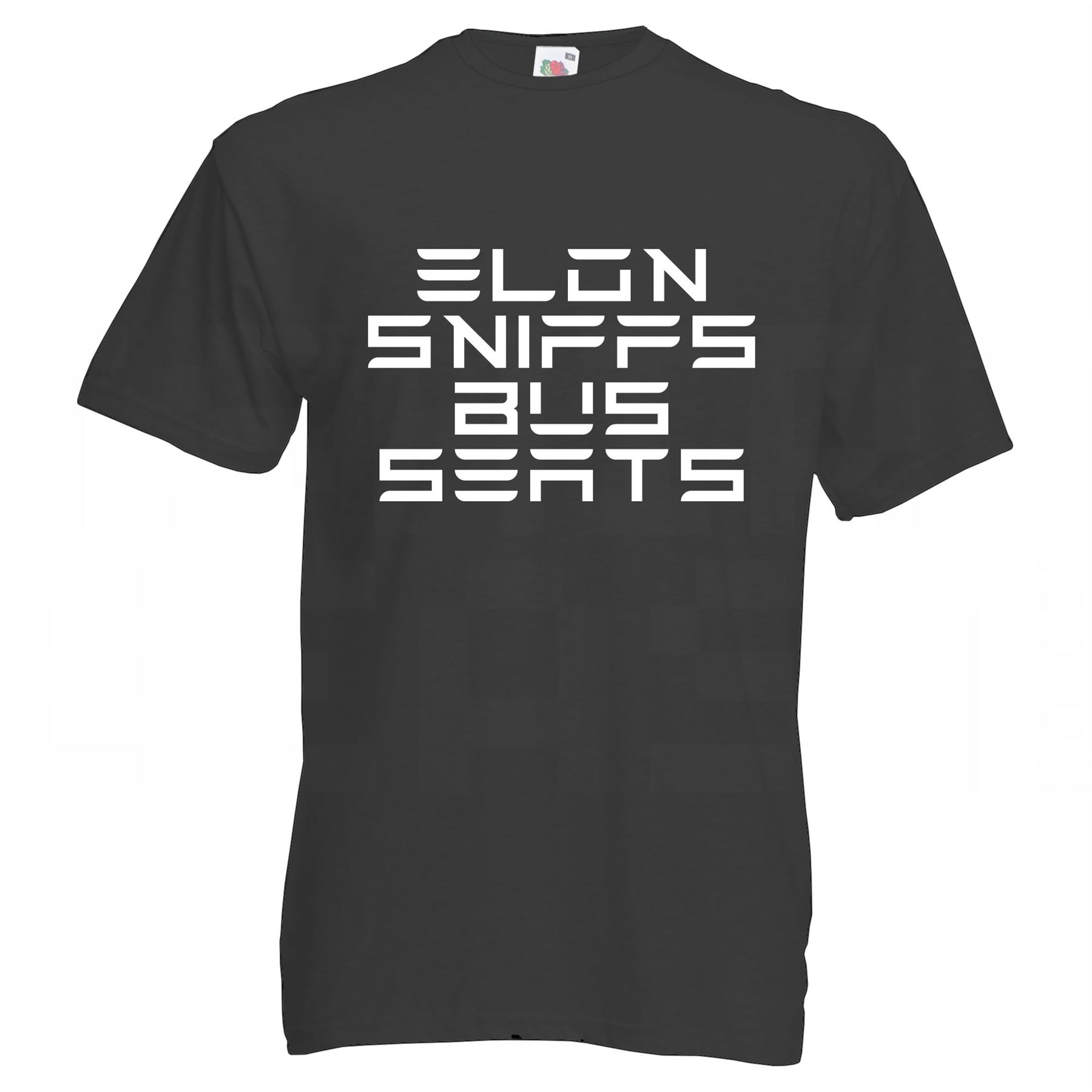 Elon Musk Sniffs Bus Sitze T-Shirt Tee Erwachsene Rundhals Kurzarm - Bild 9 von 34