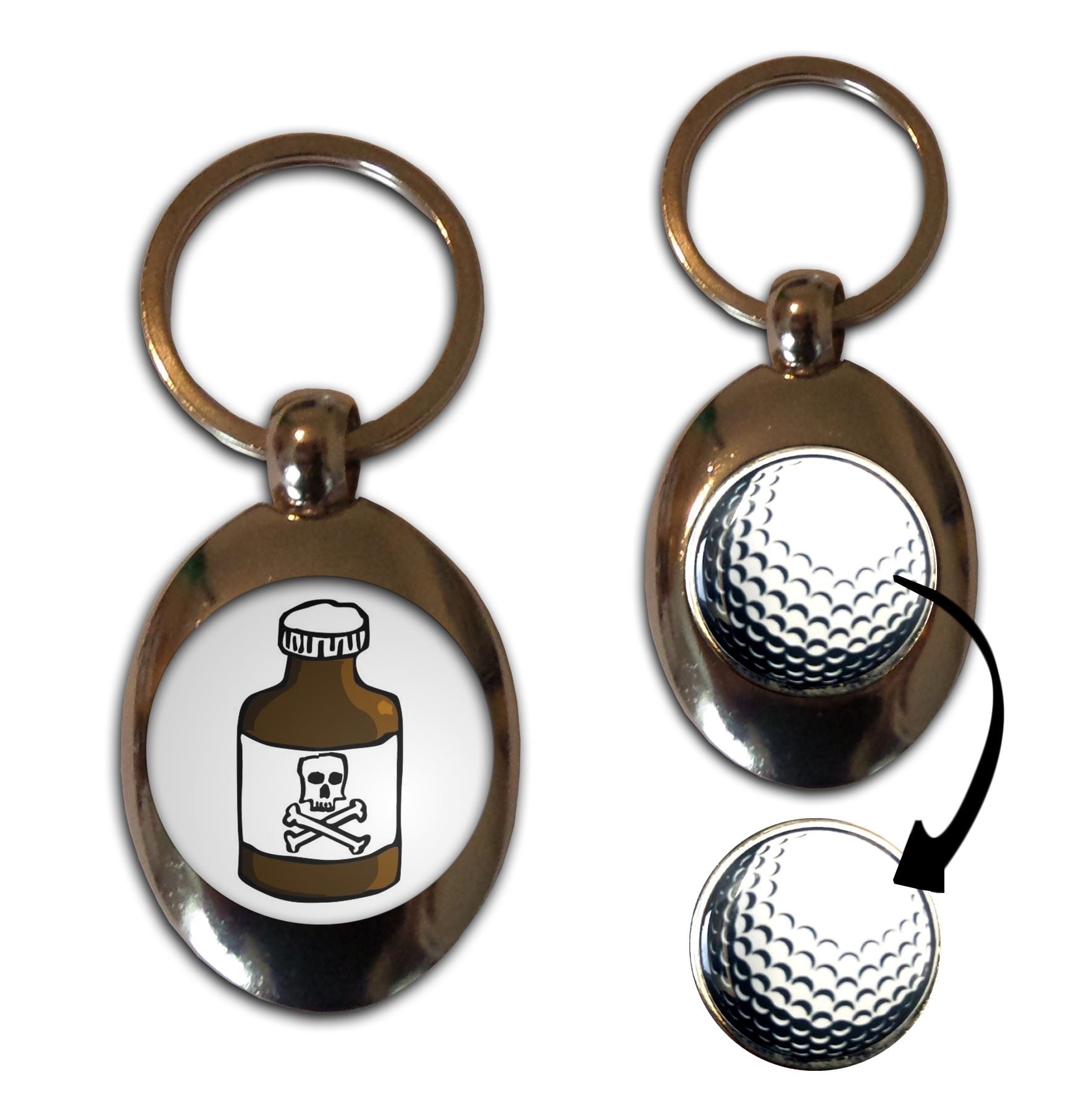 Schlüsselanhänger Giftflasche Golfballmarker (43 mm x 33 mm) - Bild 9 von 12