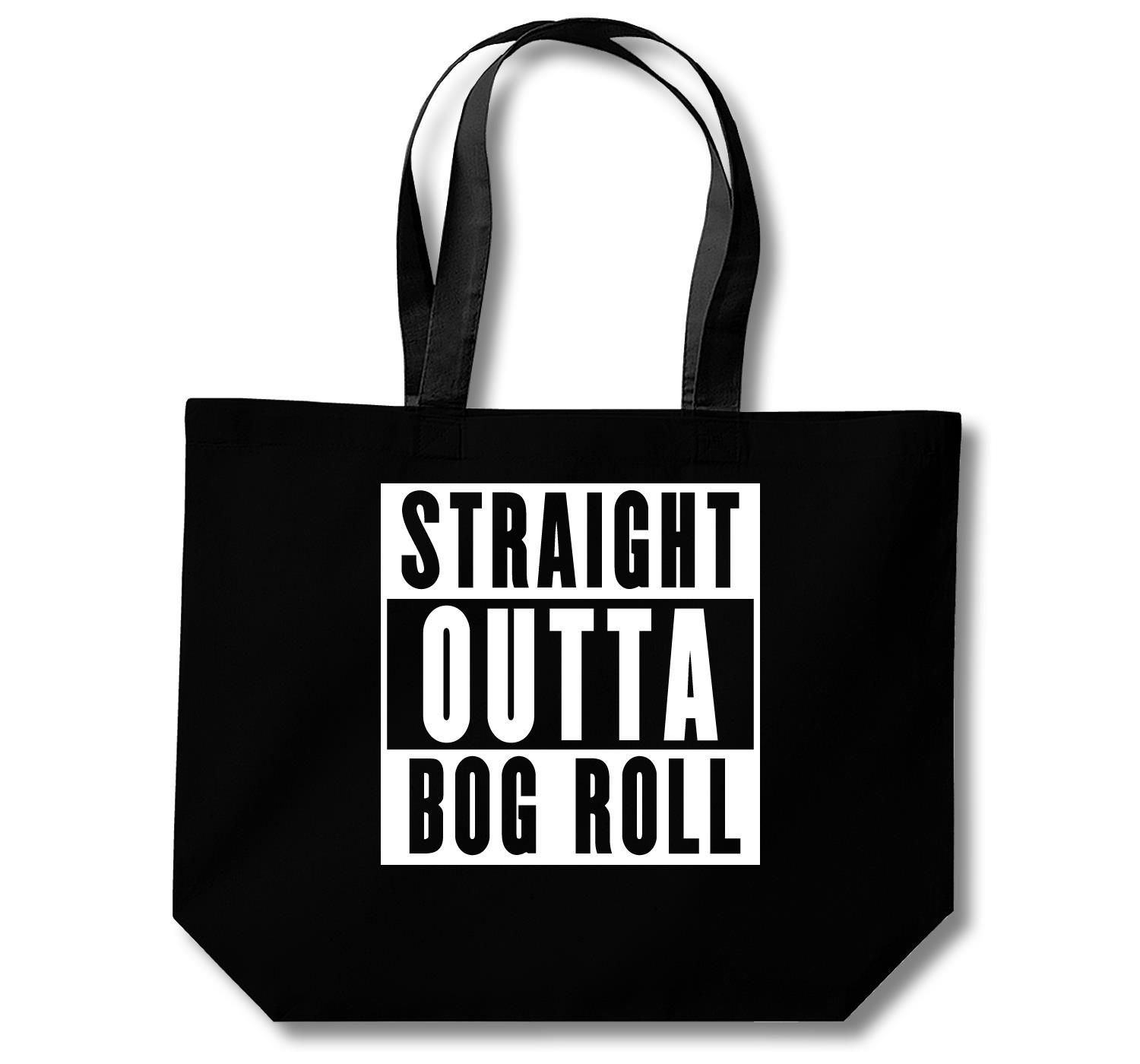 Straight Outta Bog Roll Shopping Bag (Black, White, Natural) - Picture 5 of 8