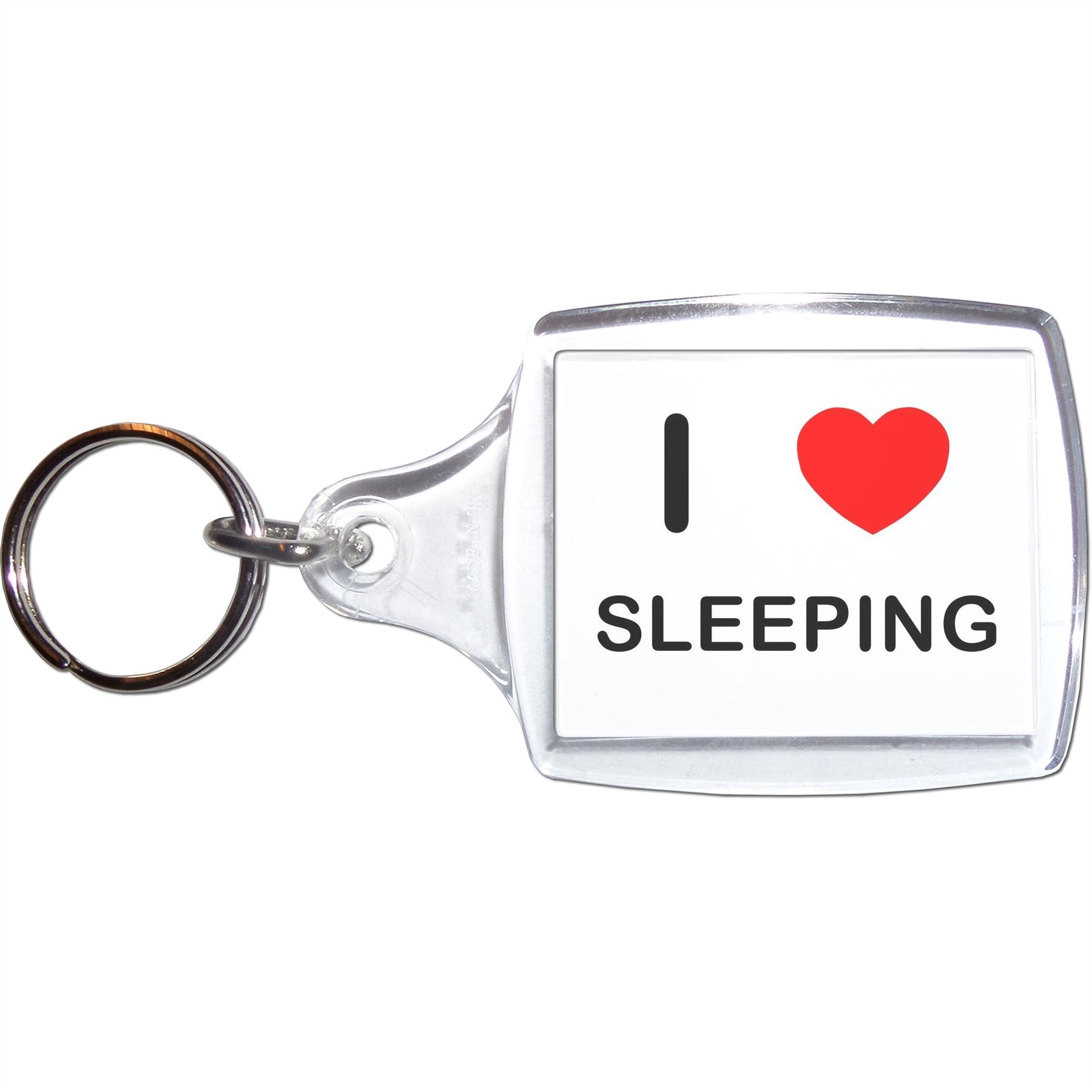 Kleiner Schlüsselanhänger Sleeping I Love Herz aus Kunststoff - Bild 5 von 8