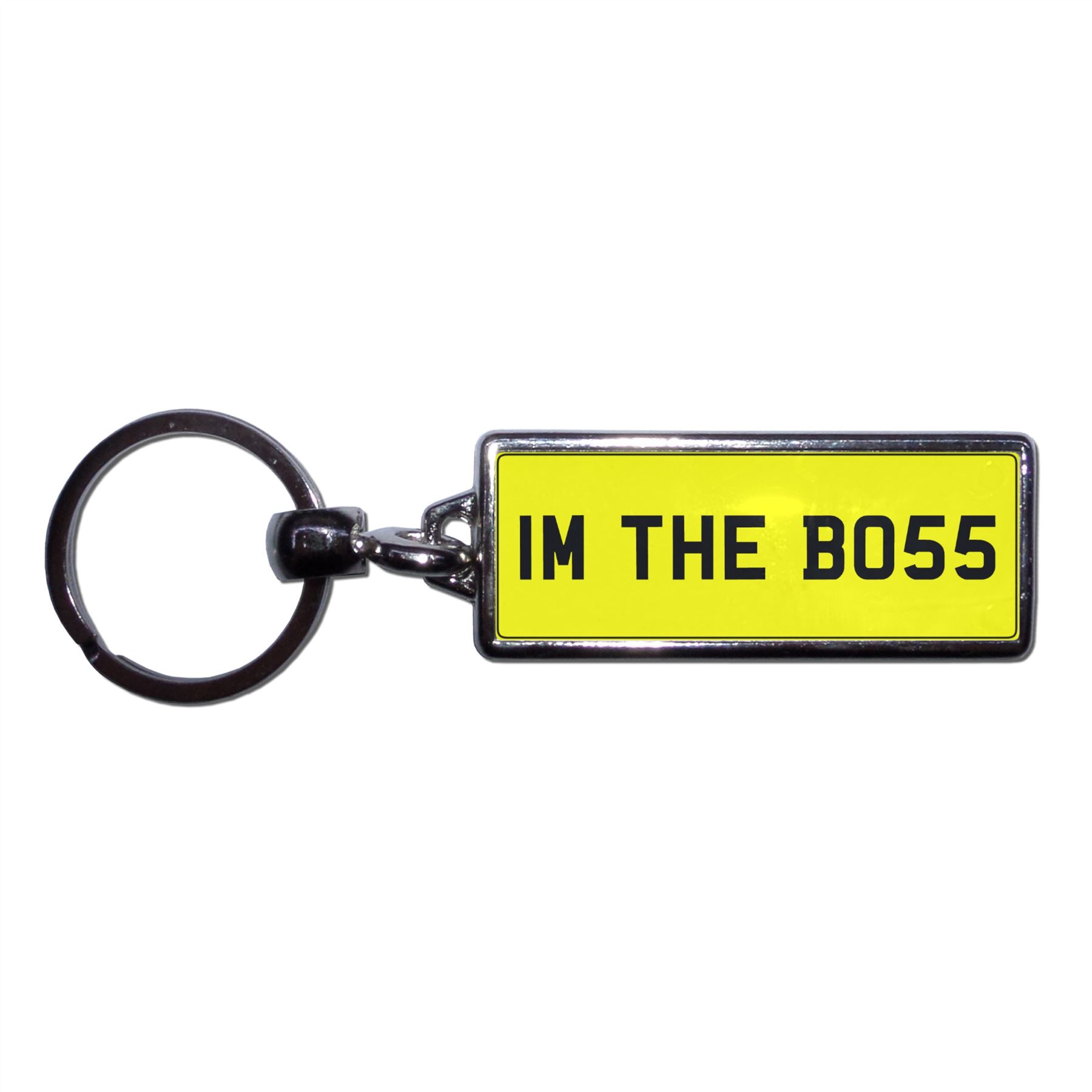 IM THE BOSS - UK Number Plate Key Ring | Choose Medallion / Plastic / Metal - Picture 7 of 8