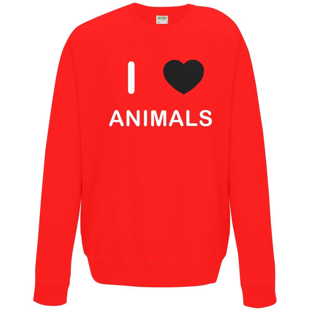Animals I Love Sweater Pullover Adult Crew Neck Long Sleeved Sweatshirt - Picture 19 of 34