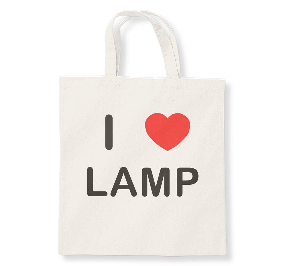 Lamp I Love Tote Bag Reusable Cotton Shopping Bag - Picture 3 of 8