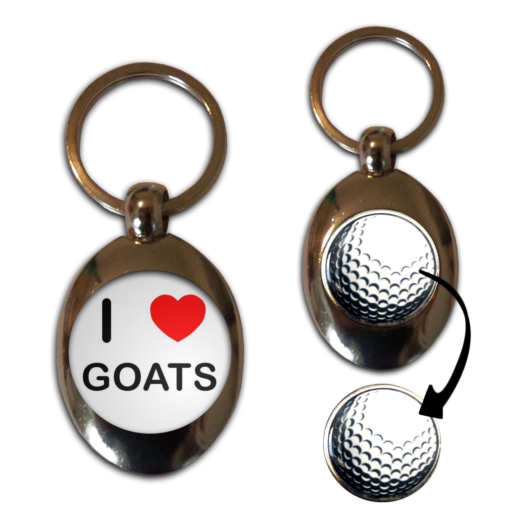 Goats I Love Golf Ball Marker Key Ring (43mm x 33mm) - Picture 9 of 12