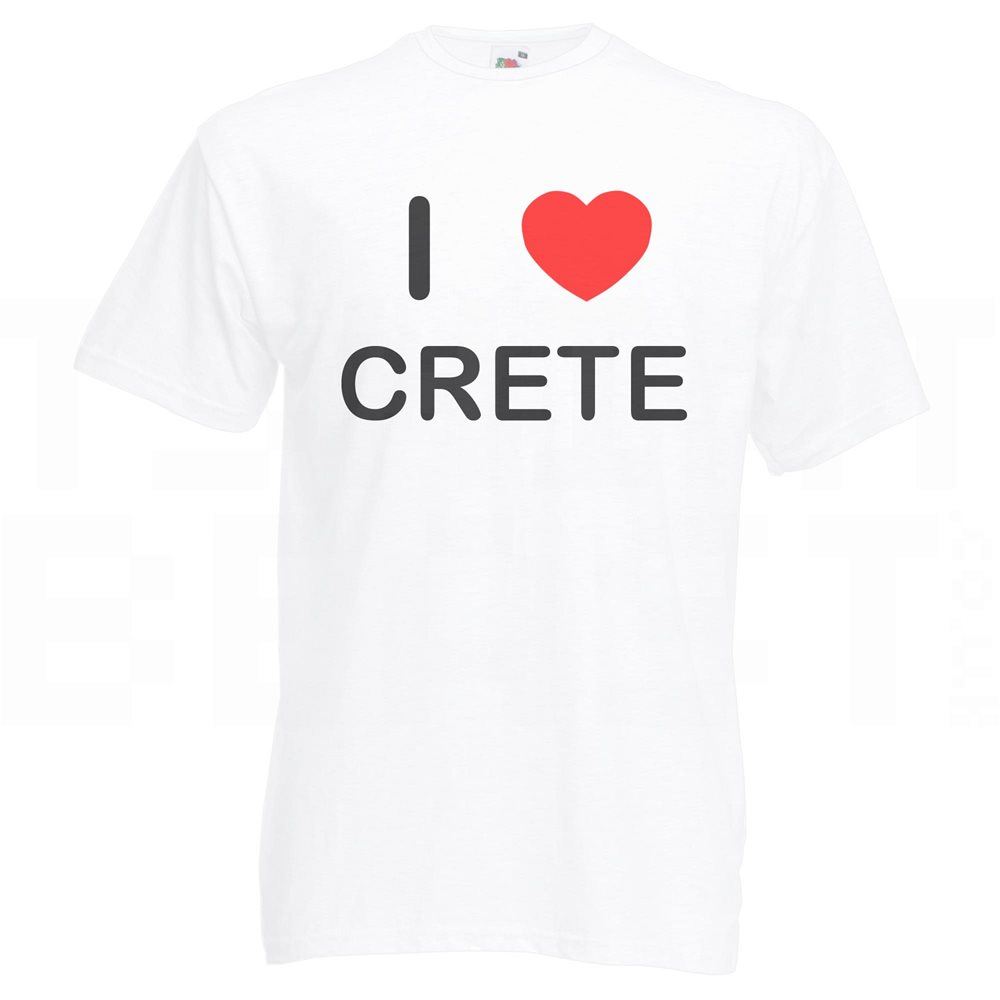 Crete I Love T-Shirt Tee Erwachsene Rundhals Kurzarm - Bild 27 von 34