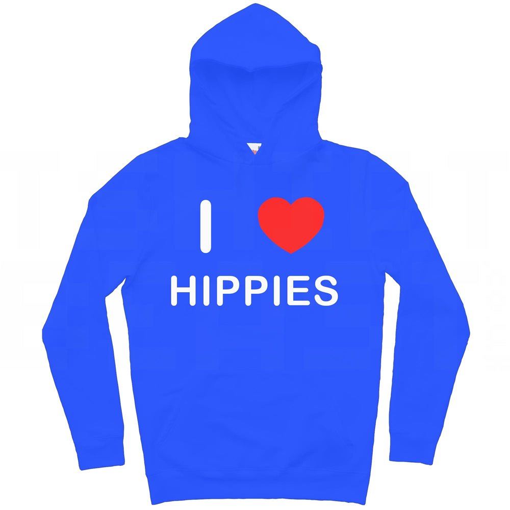 Hippies I Love Hoodie Pullover Adult Long Sleeved - Picture 13 of 34
