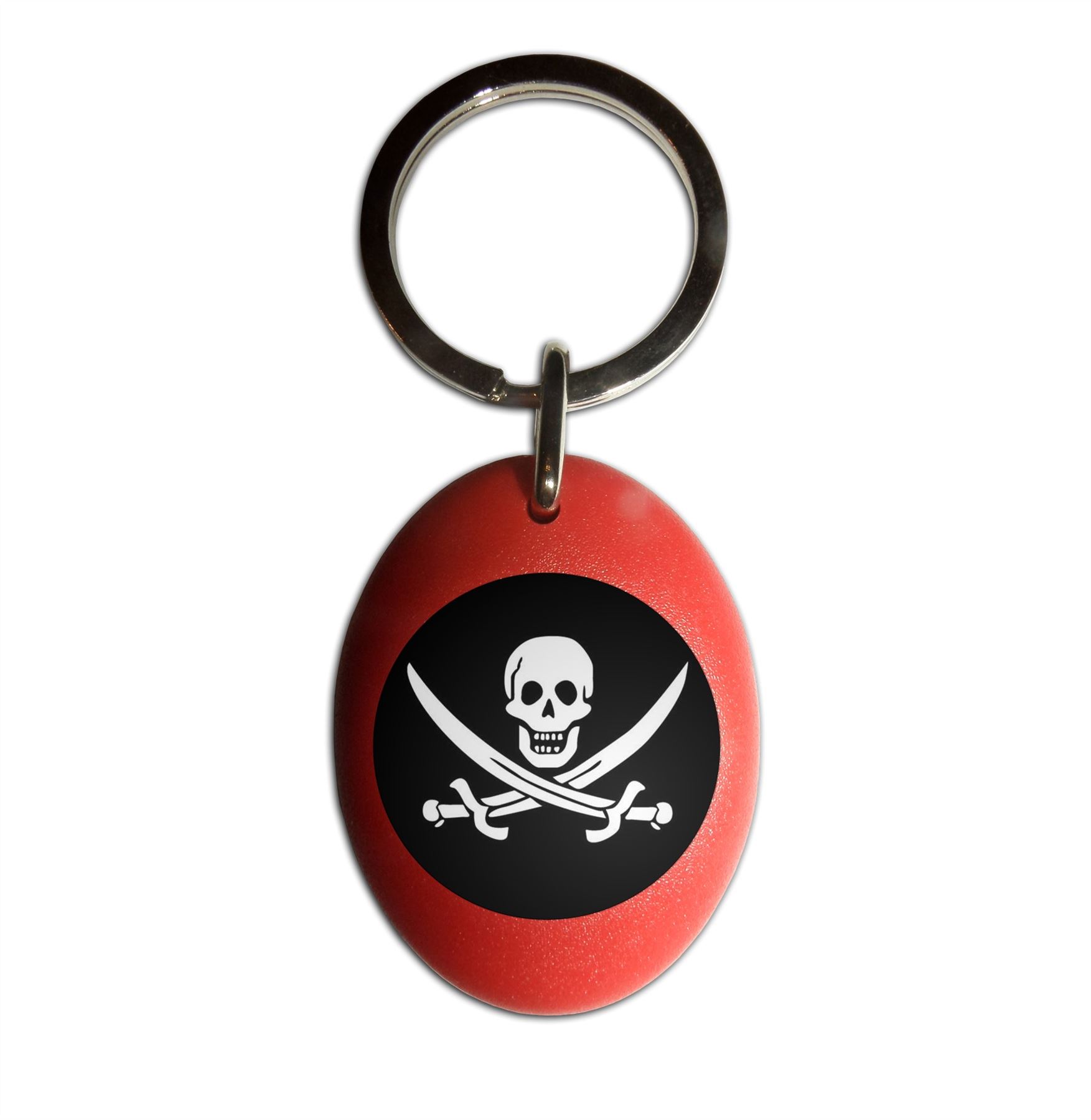 Jolly Roger Plastic Oval Key Ring (43mm x 32.5mm) - Picture 7 of 10