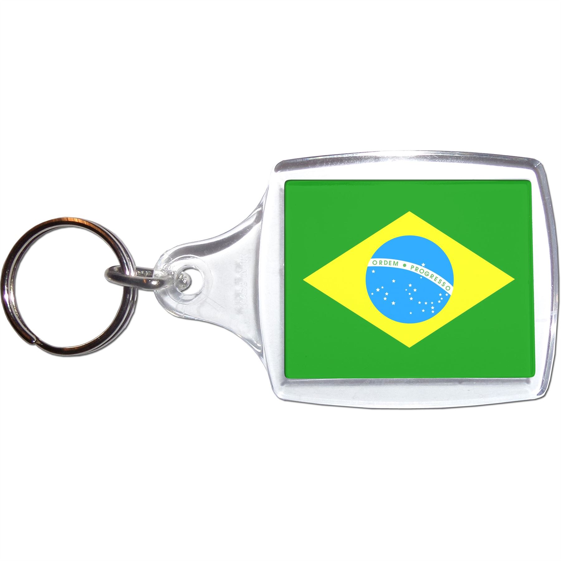 Brazil Flag Clear Plastic Key Ring (S, M or L) - Picture 5 of 8