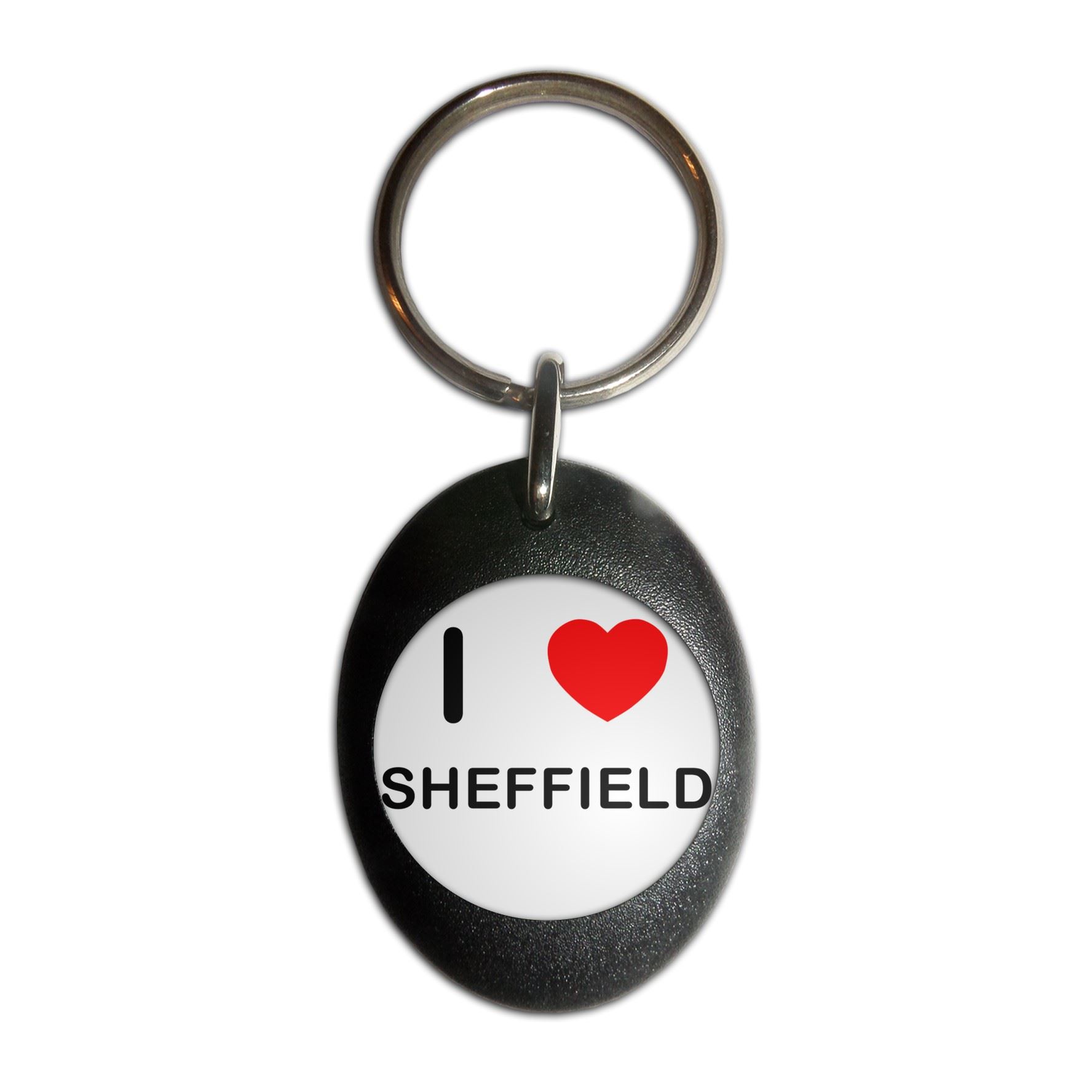 Sheffield I Love Heart Plastic Oval Key Ring (43mm x 32.5mm) - Picture 3 of 10
