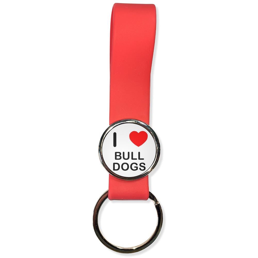 Bull Dogs I Love Silicone Loop Key Ring (35mm x 120mm) - Picture 7 of 8