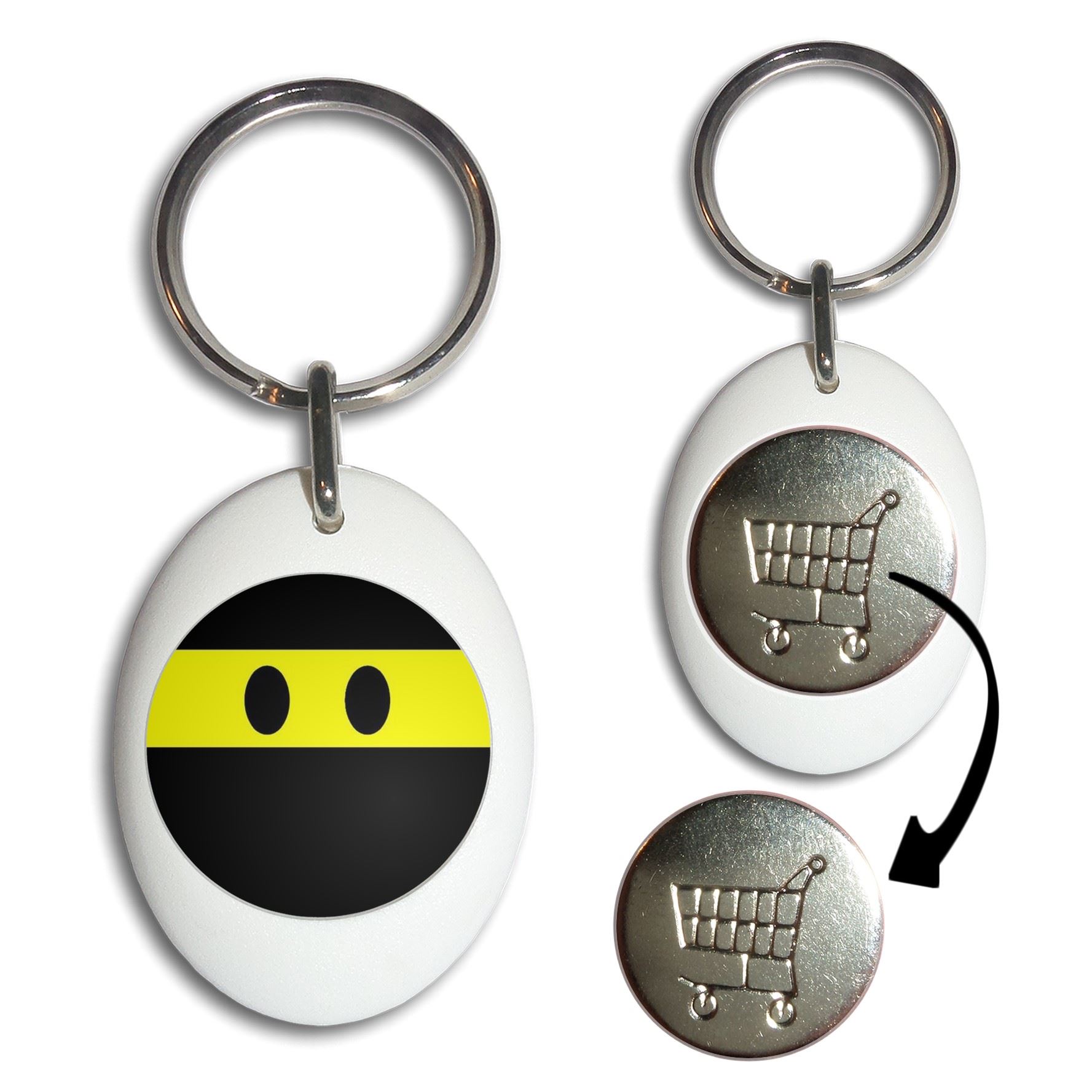 Smiley Plastic Shopping Trolley Coin Key Ring Colour Choice New Smiley Plastic Shopping Trolley Coin Key Ring Colour Choice New