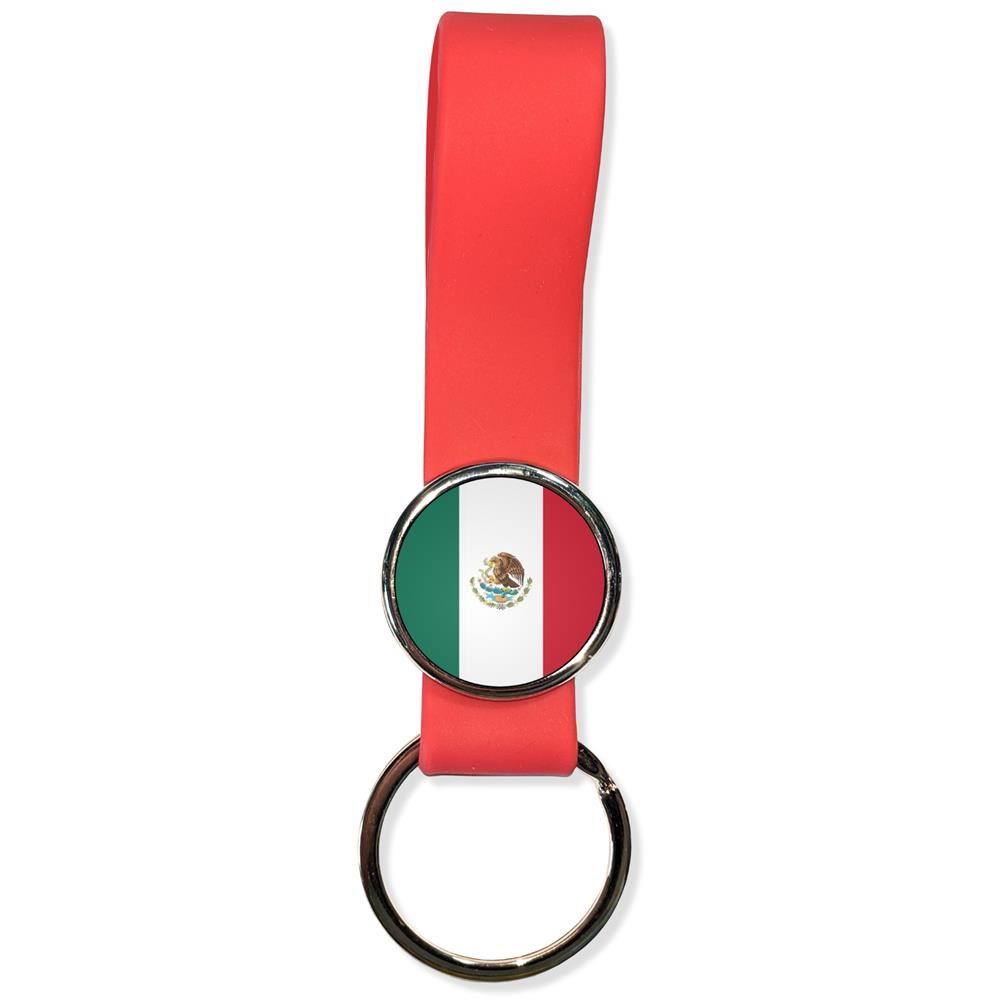 Mexico Flag Silicone Loop Key Ring (35mm x 120mm) - Picture 7 of 8