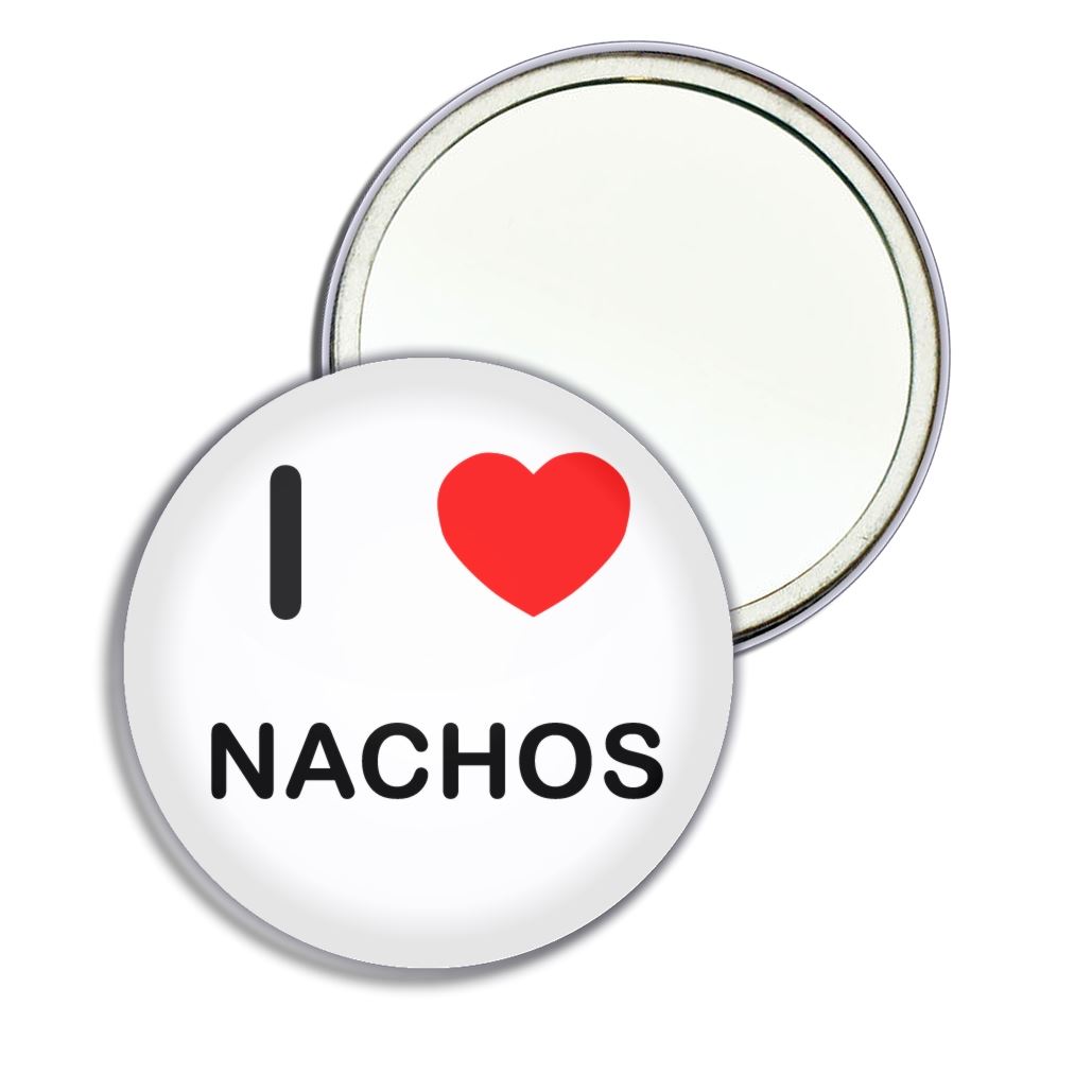 Nachos I Love Herz runder Spiegel Tasche kompakt (55 mm oder 77 mm) - Bild 3 von 6