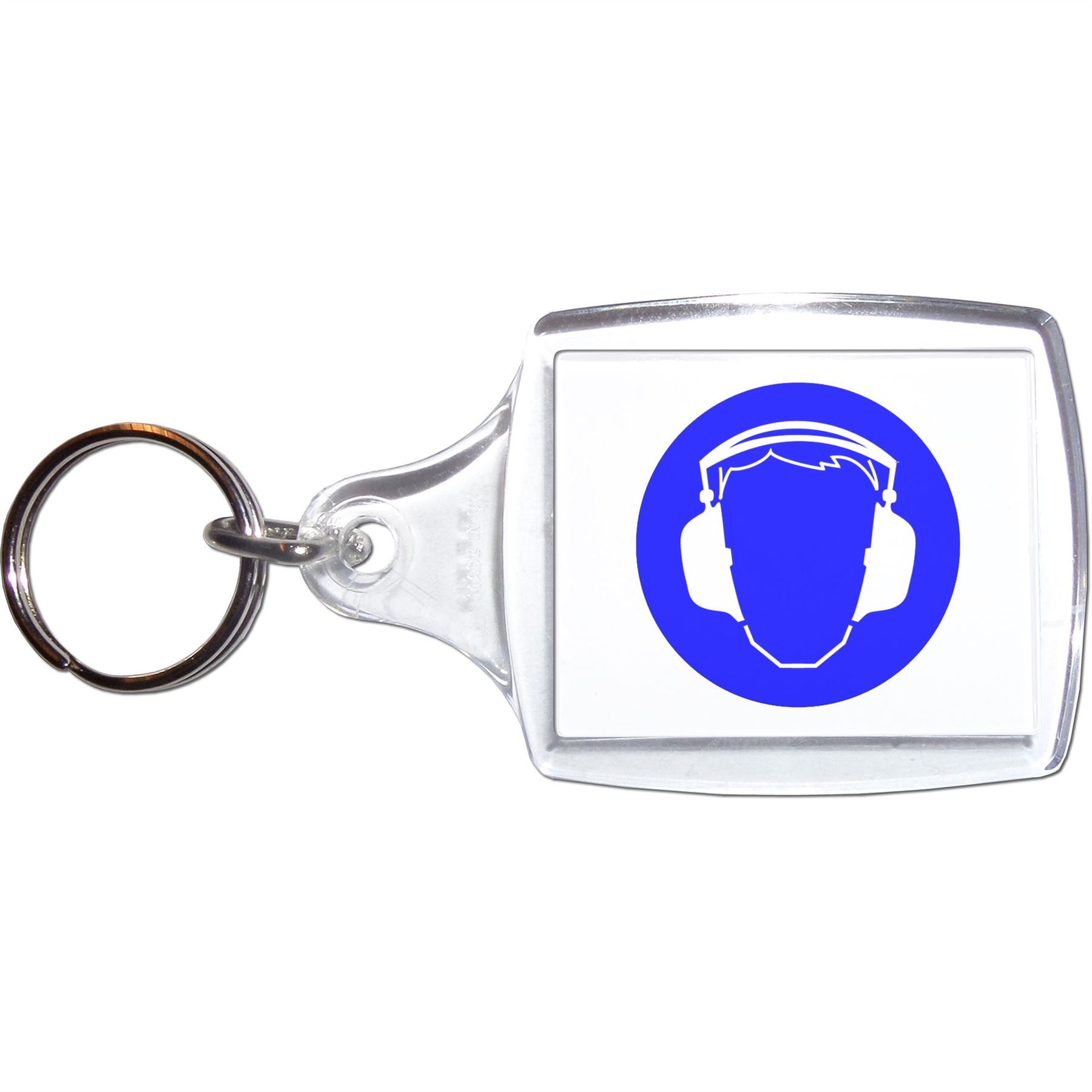 Ear Protection Clear Plastic Key Ring (S, M or L) - Picture 5 of 8