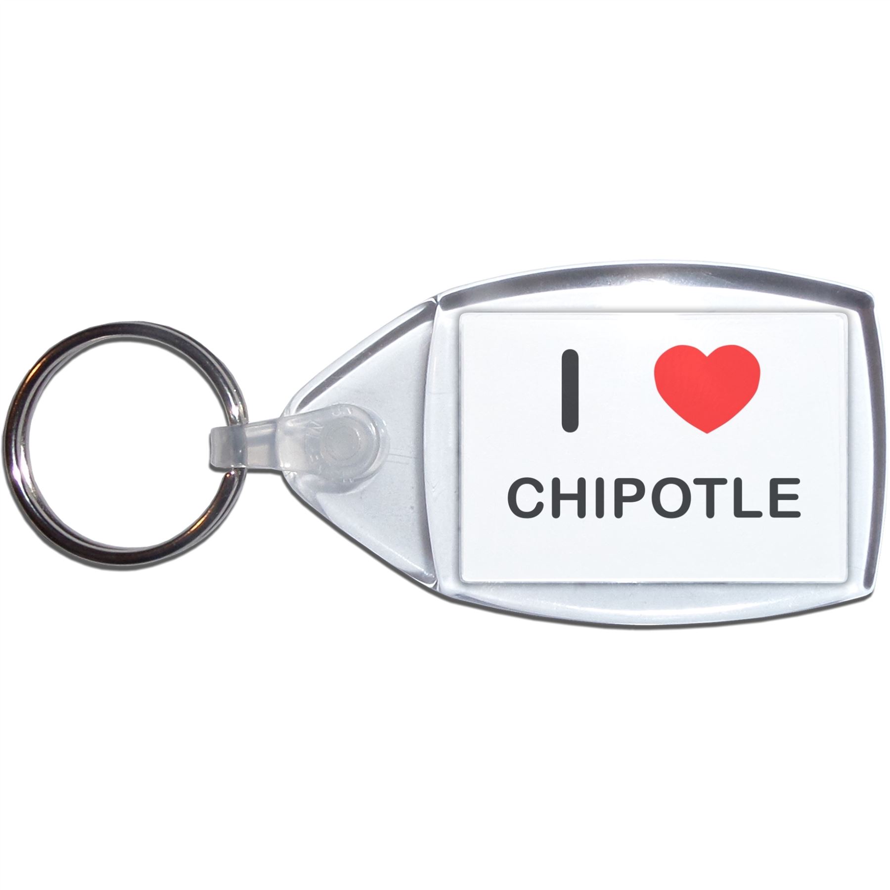 Chipotle I Love Heart Clear Plastic Key Ring (S, M or L) - Picture 7 of 8