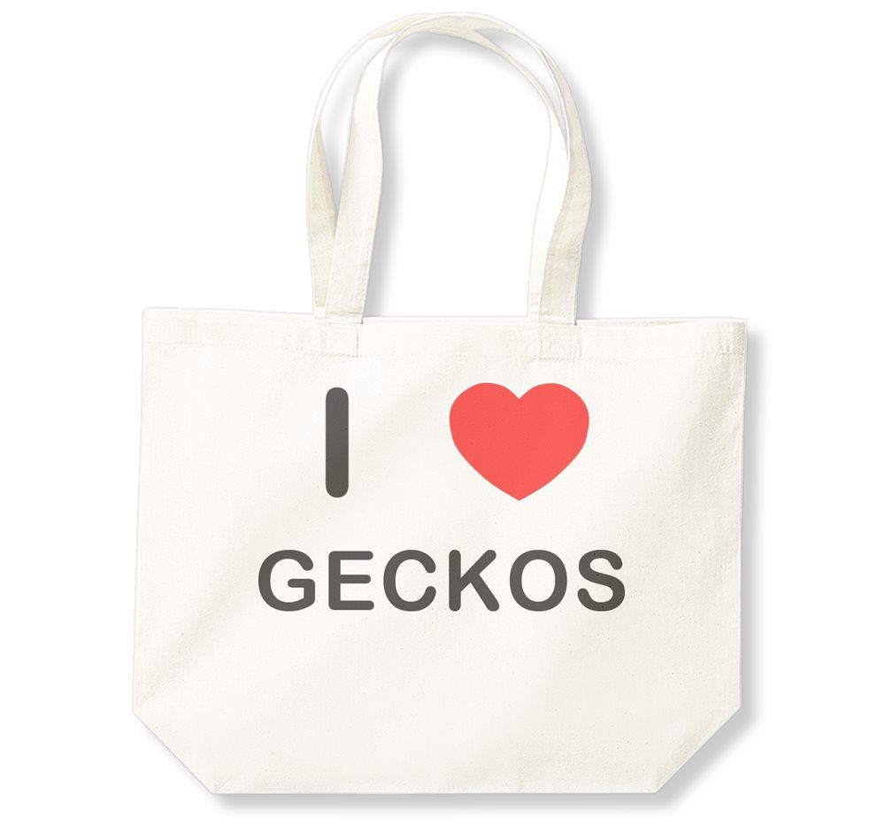 Geckos I Love Cotton Shopping Bag (Black, White, Natural) - Picture 3 of 8
