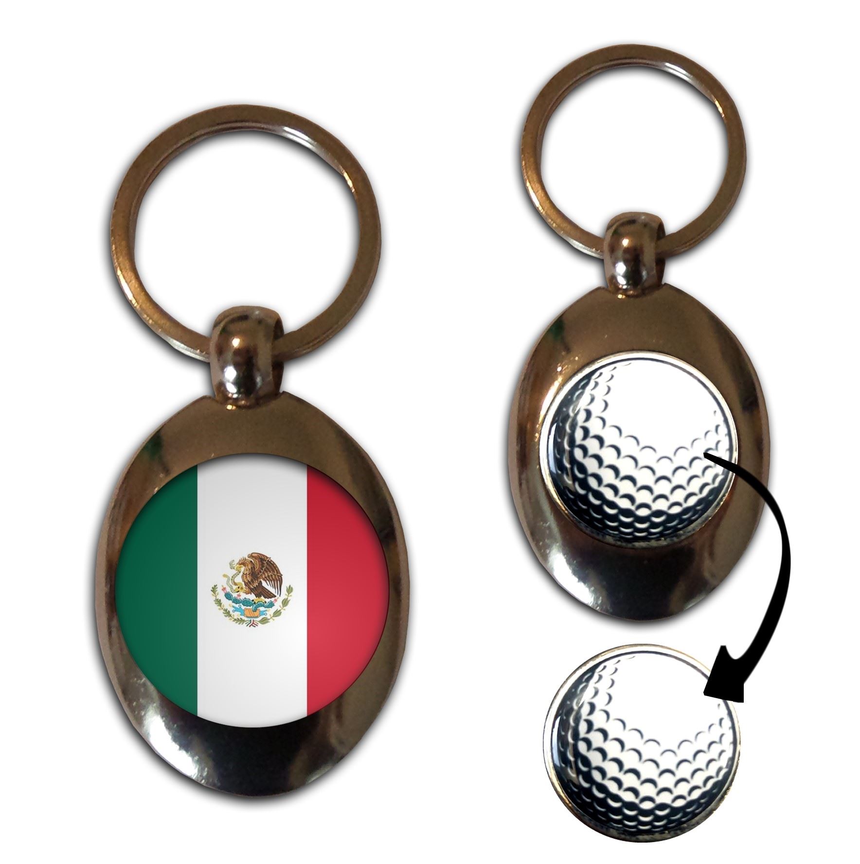 Schlüsselanhänger Mexiko Flagge Golfball Markierung (43 mm x 33 mm) - Bild 9 von 12