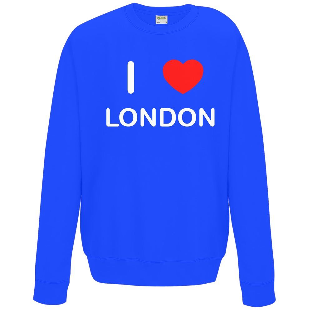 London I Love Sweater Pullover Adult Crew Neck Long Sleeved Sweatshirt - Picture 17 of 34