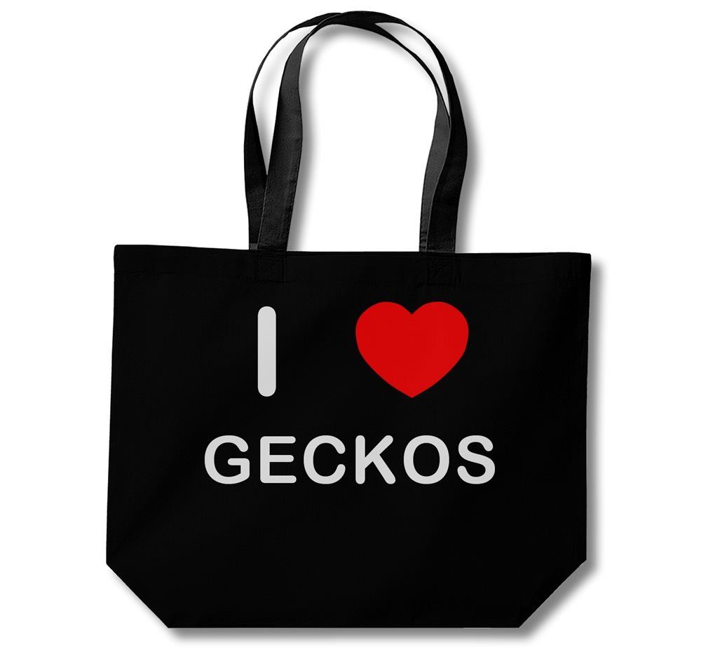 Geckos I Love Cotton Shopping Bag (Black, White, Natural) - Picture 5 of 8