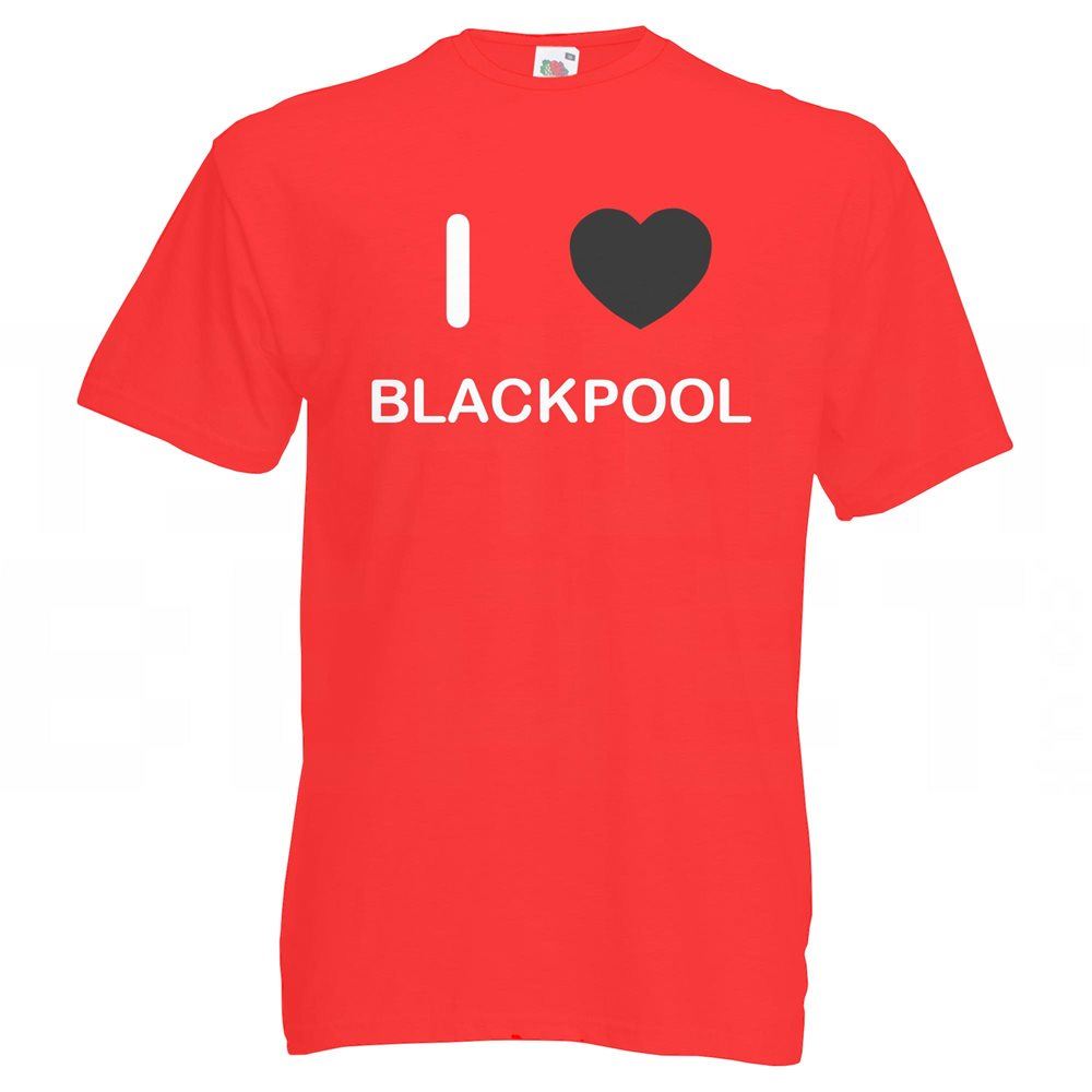 Blackpool I Love T Shirt Tee Adult Crew Neck Short Sleeved - Picture 25 of 34