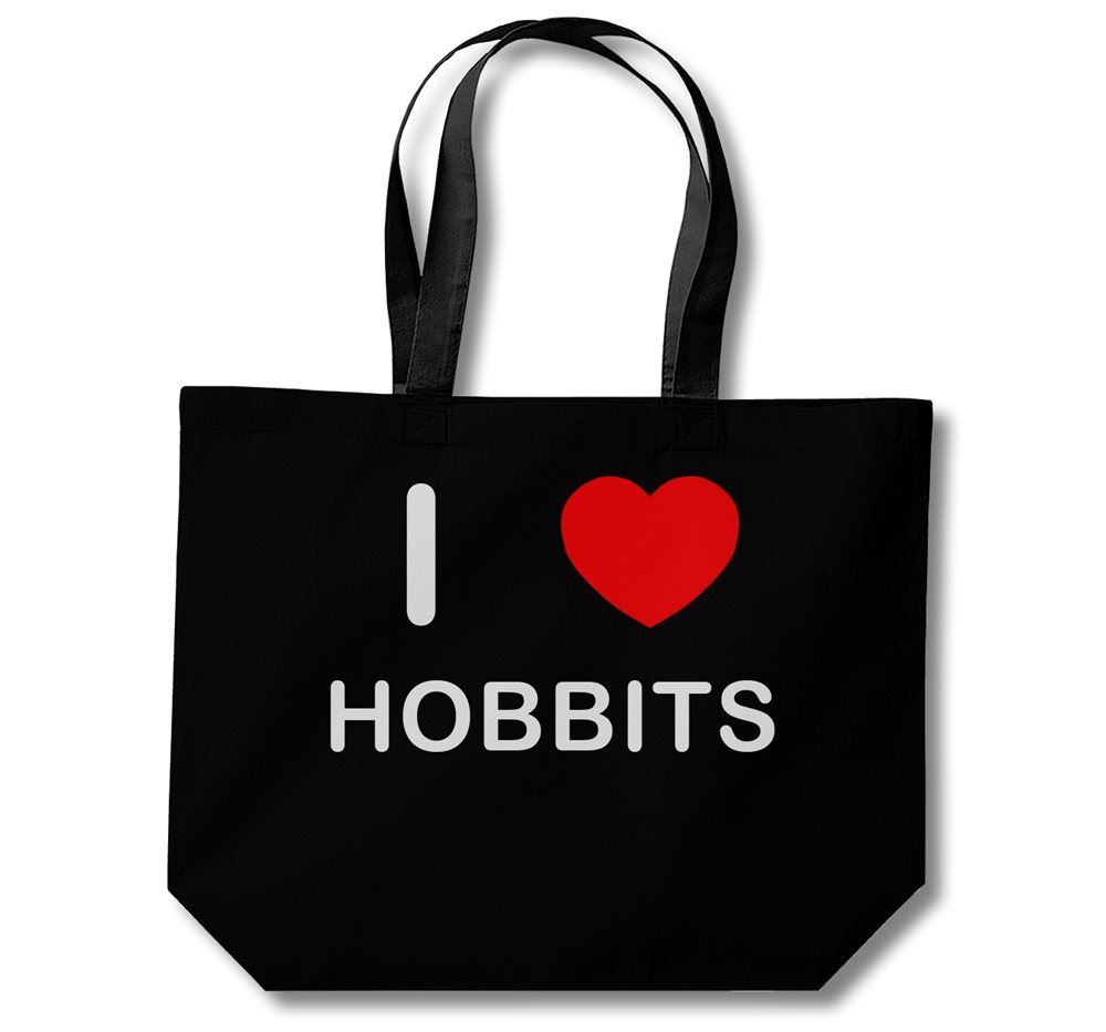 Hobbits I Love Cotton Shopping Bag (Black, White, Natural) - Picture 5 of 8