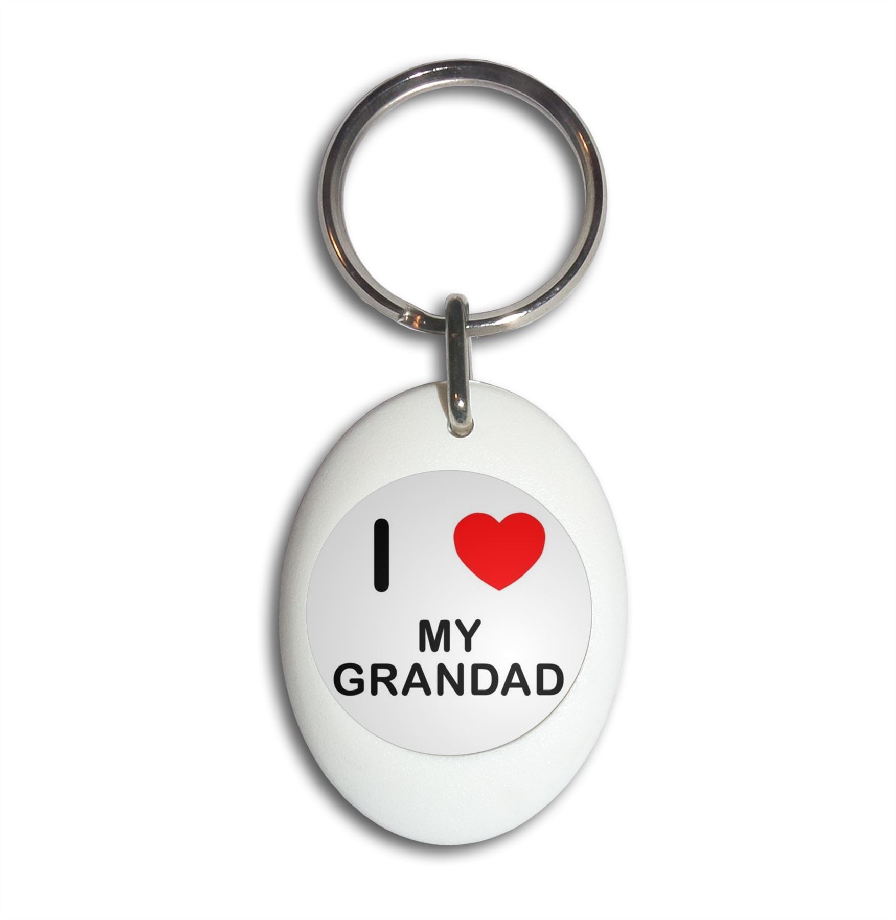 My Grandad I Love Heart Plastic Oval Key Ring (43mm x 32.5mm) - Picture 9 of 10