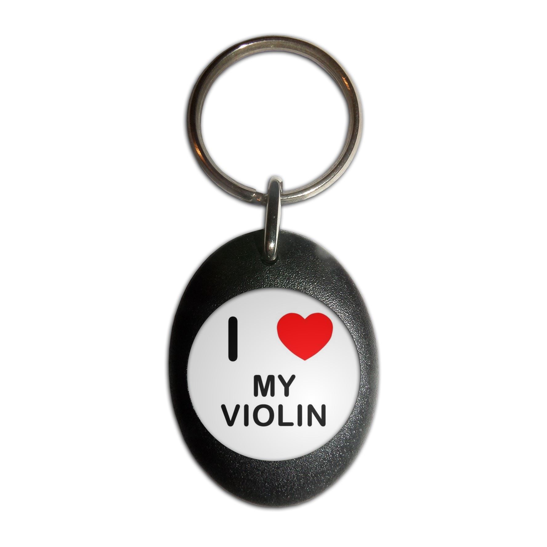 My Violin I Love Heart Plastic Oval Key Ring (43mm x 32.5mm) - Picture 3 of 10