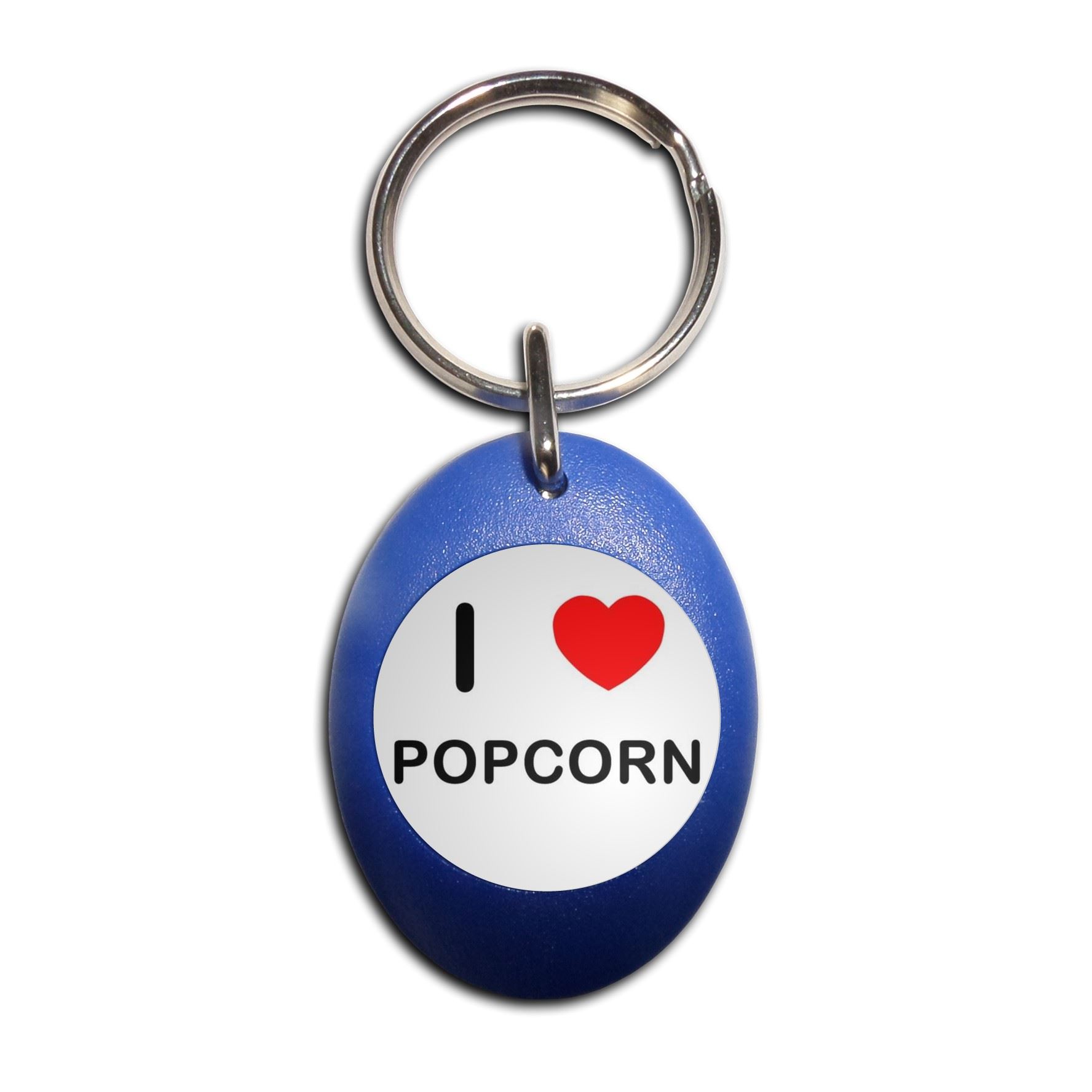 Popcorn I Love Heart Plastic Oval Key Ring (43mm x 32.5mm) - Picture 5 of 10