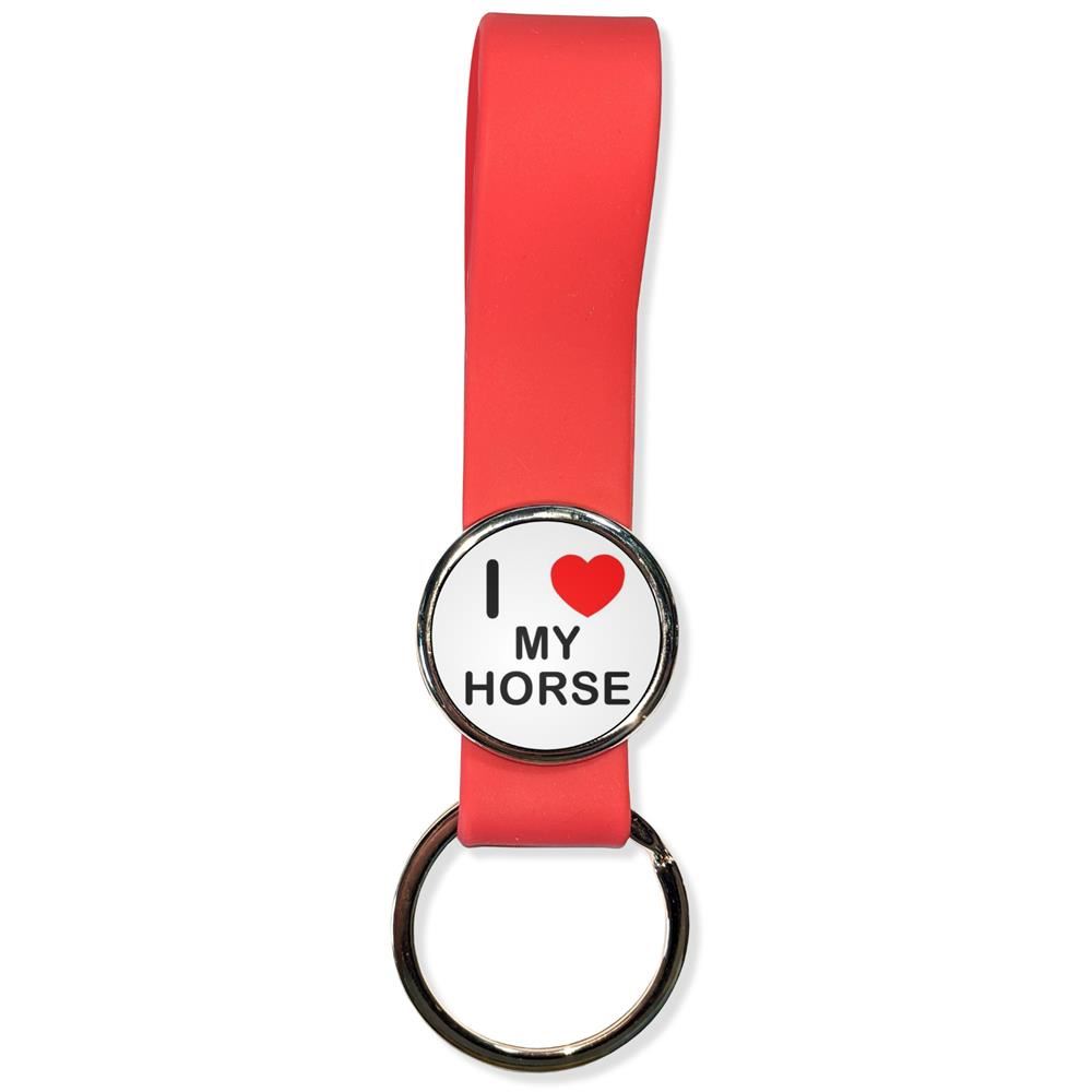 My Horse I Love Silicone Loop Key Ring (35mm x 120mm) - Picture 7 of 8