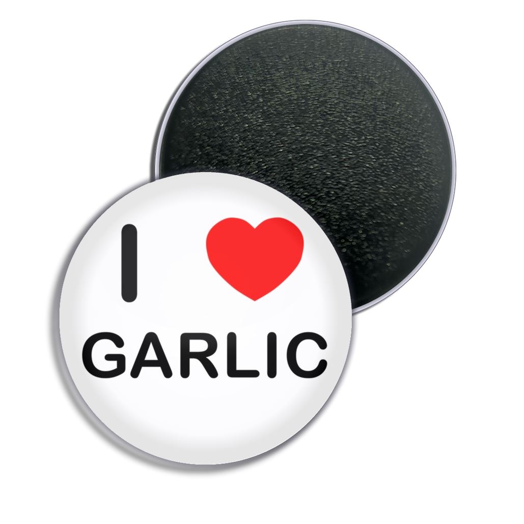 Knoblauch I Love Herz Kühlschrankmagnet Knopf Anstecker (25, 55 oder 77 mm) - Bild 2 von 4