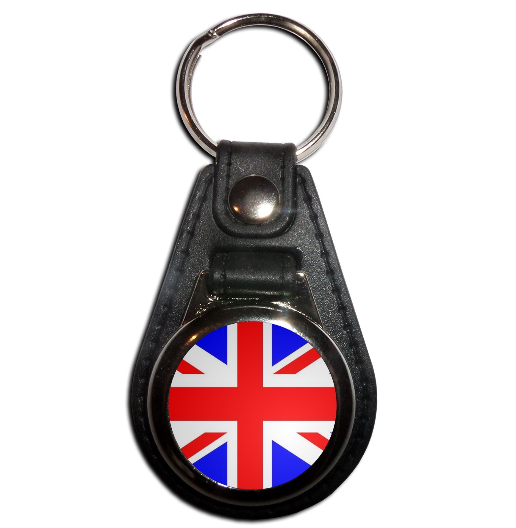 Union Jack UK Flag Plastic Medallion Key Ring (61mm x 38mm) - Picture 3 of 12