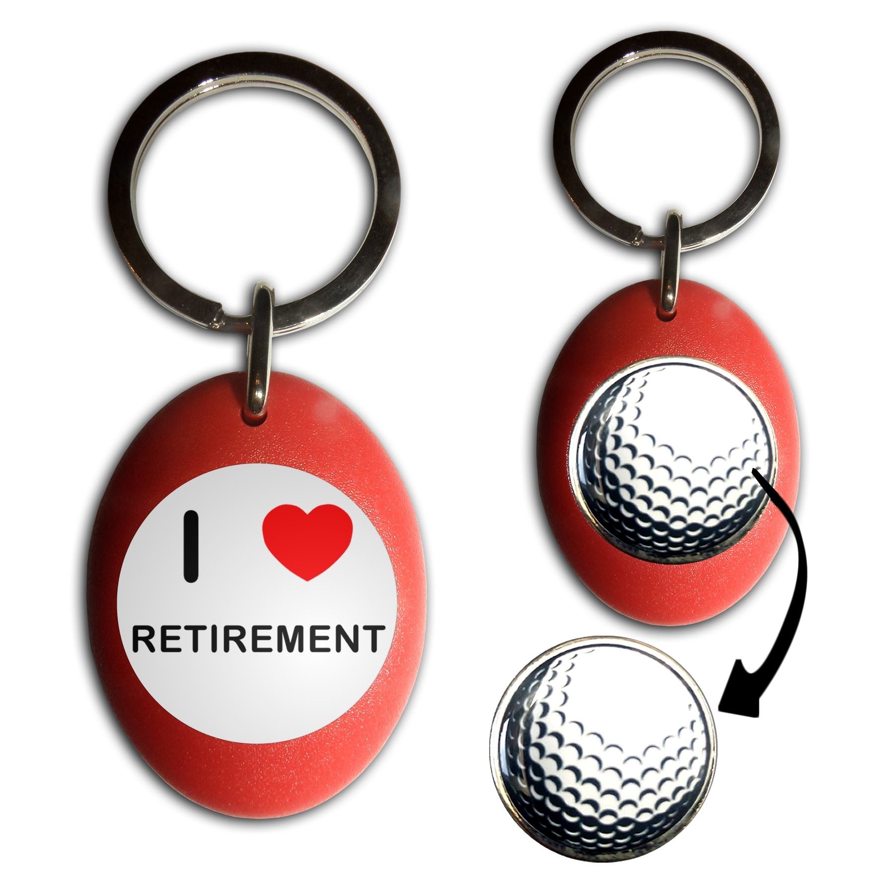 Schlüsselanhänger Ruhestand I Love Golfball Marker (43 mm x 33 mm) - Bild 7 von 12