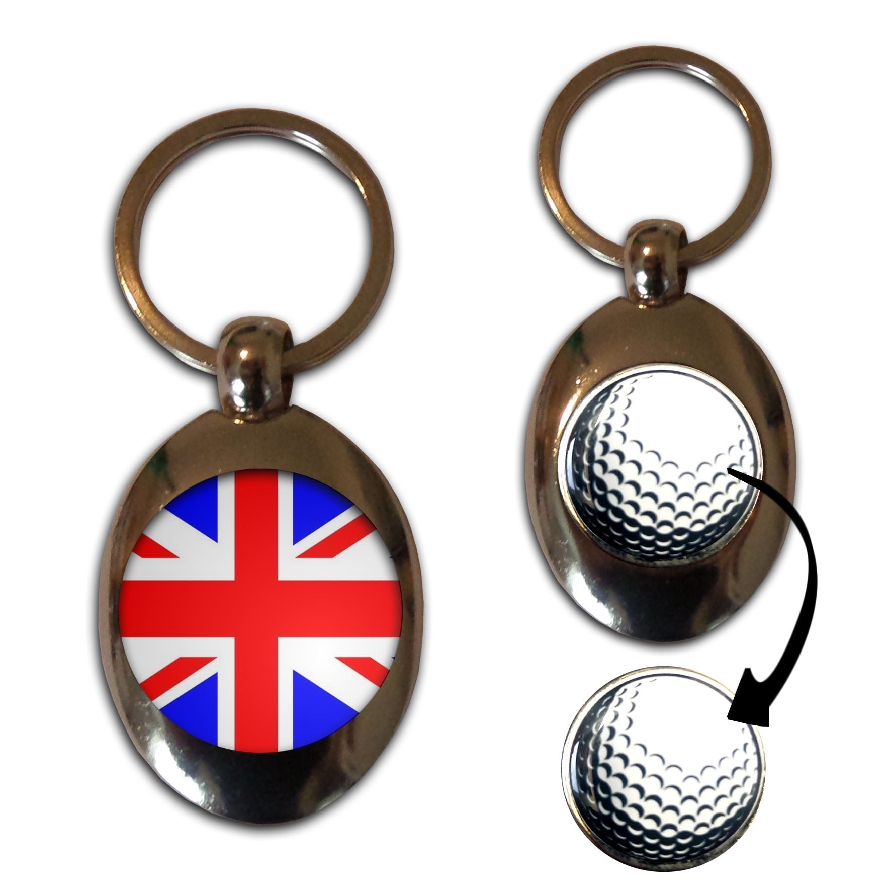 Union Jack UK Flagge Golfball Marker Schlüsselanhänger (43 mm x 33 mm) - Bild 9 von 12