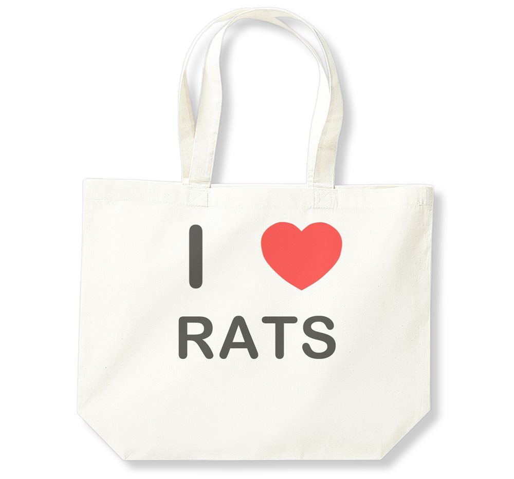 Rats I Love Cotton Shopping Bag (Black, White, Natural) - Picture 3 of 8