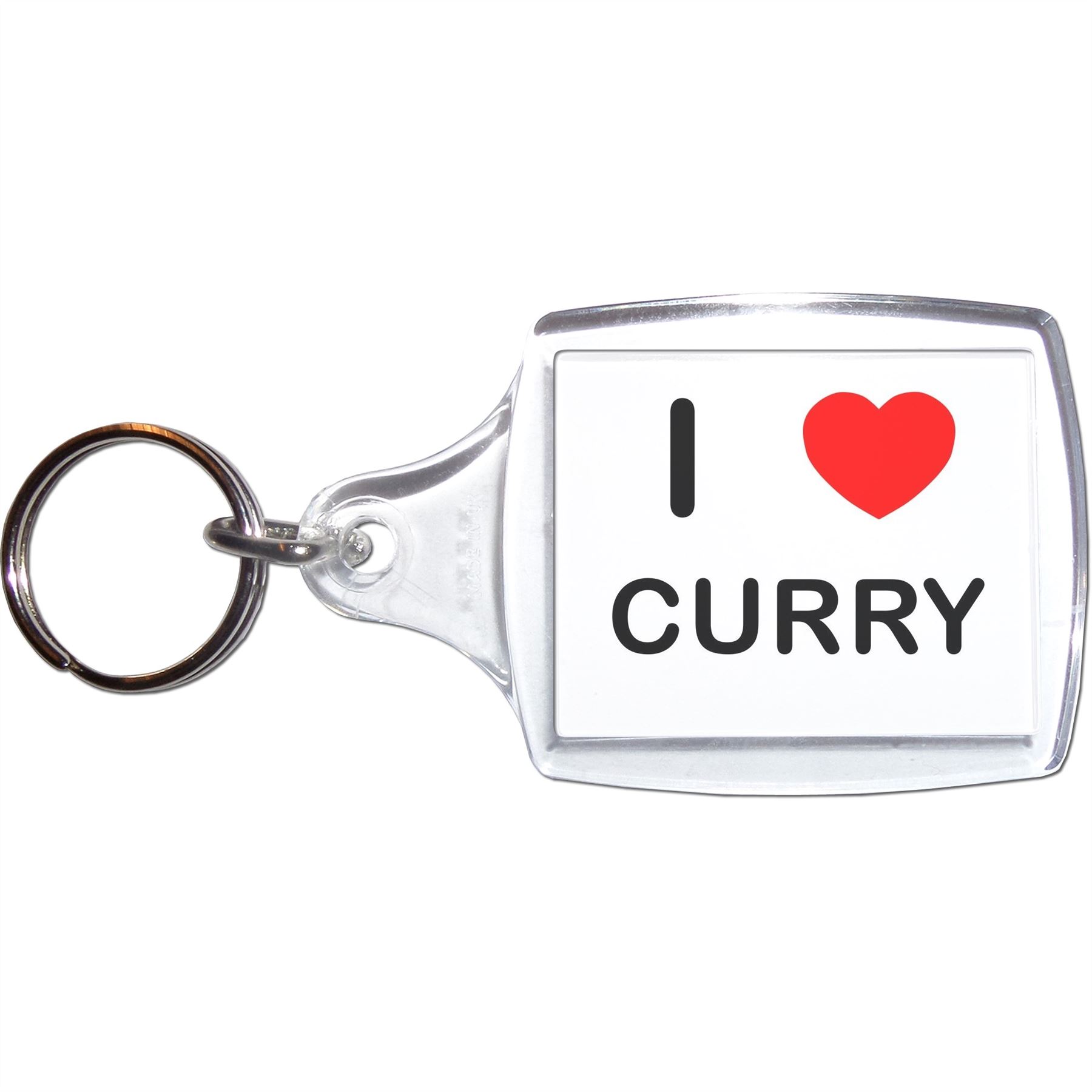 Curry I Love Heart Clear Plastic Key Ring (S, M or L) - Picture 5 of 8