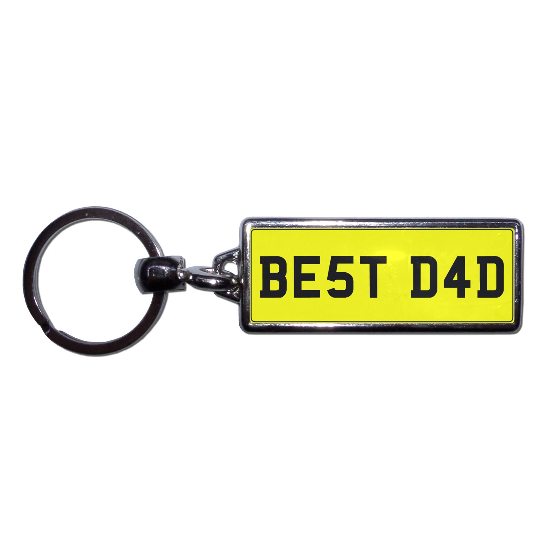 BEST DAD - UK Number Plate Key Ring | Choose Medallion / Plastic / Metal - Picture 7 of 8