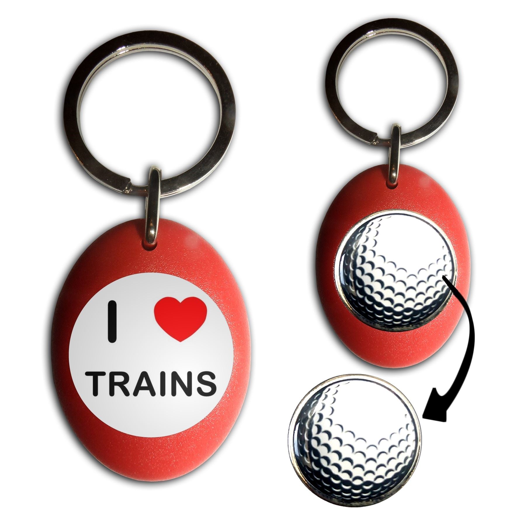Trains I Love Golfball Marker Schlüsselanhänger (43 mm x 33 mm) - Bild 7 von 12
