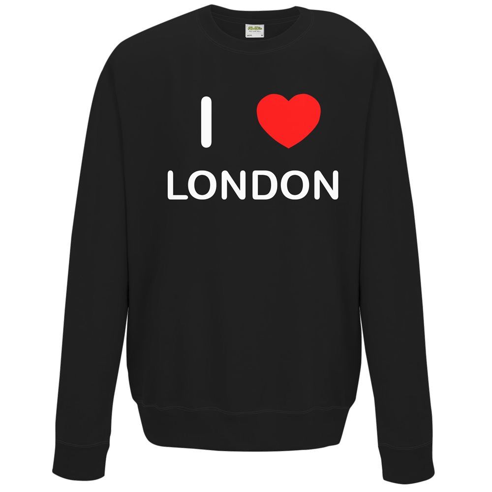 London I Love Sweater Pullover Adult Crew Neck Long Sleeved Sweatshirt - Picture 7 of 34