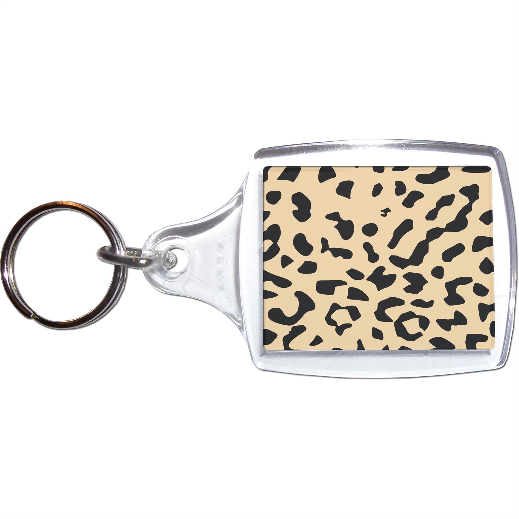 Leopard Print Clear Plastic Key Ring (S, M or L) - Picture 5 of 8