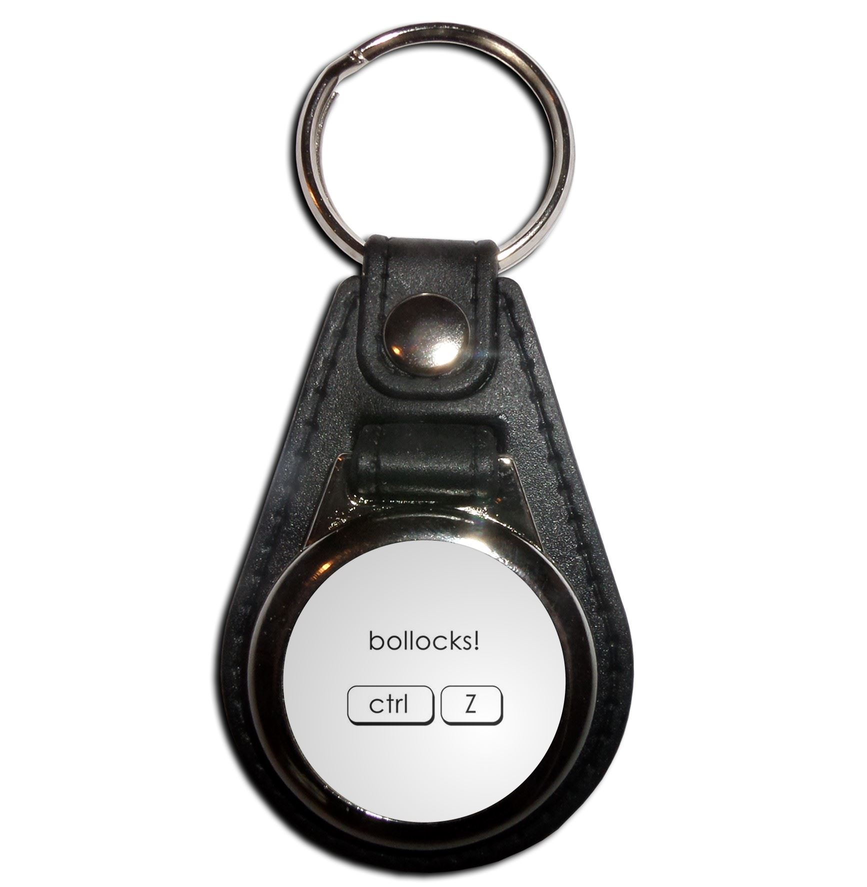 Ctrl Z b*llocks Plastic Medallion Key Ring (61mm x 38mm) - Picture 3 of 12