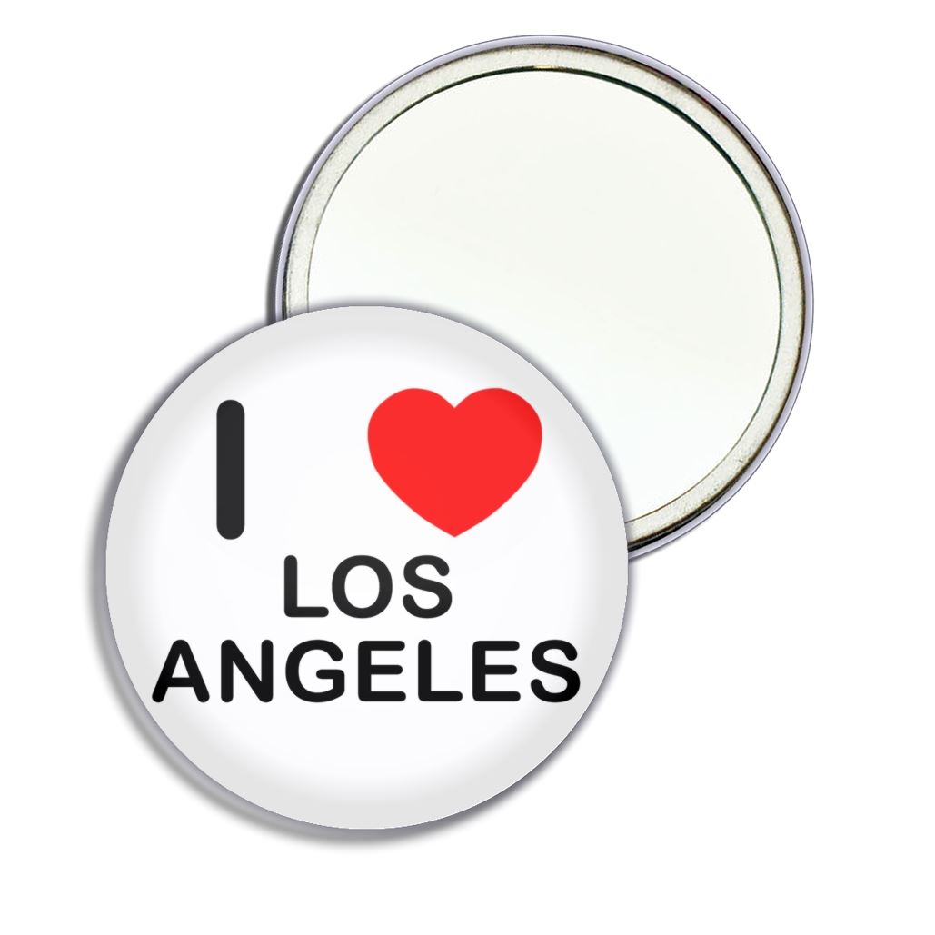 Los Angeles I Love Heart Round Mirror Pocket Compact (55mm or 77mm) - Picture 5 of 6