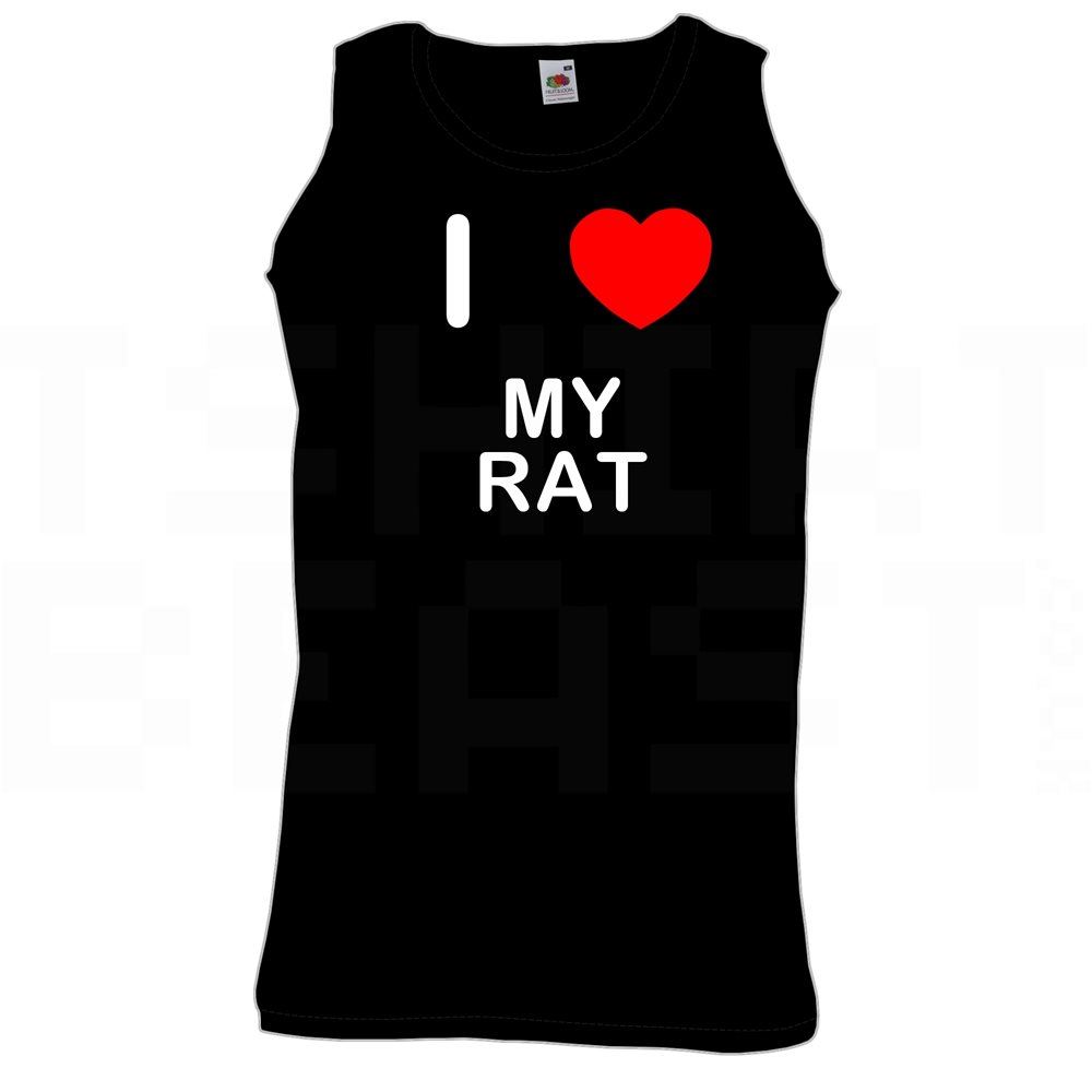 My Rat I Love Heart Vest Adult Crew Neck Athletic Gym Vest - Picture 9 of 18
