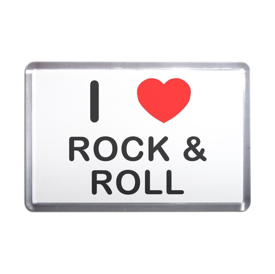 Rock and Roll I Love Heart Plastic Fridge Magnet (S, M, L, XL) - Picture 5 of 10