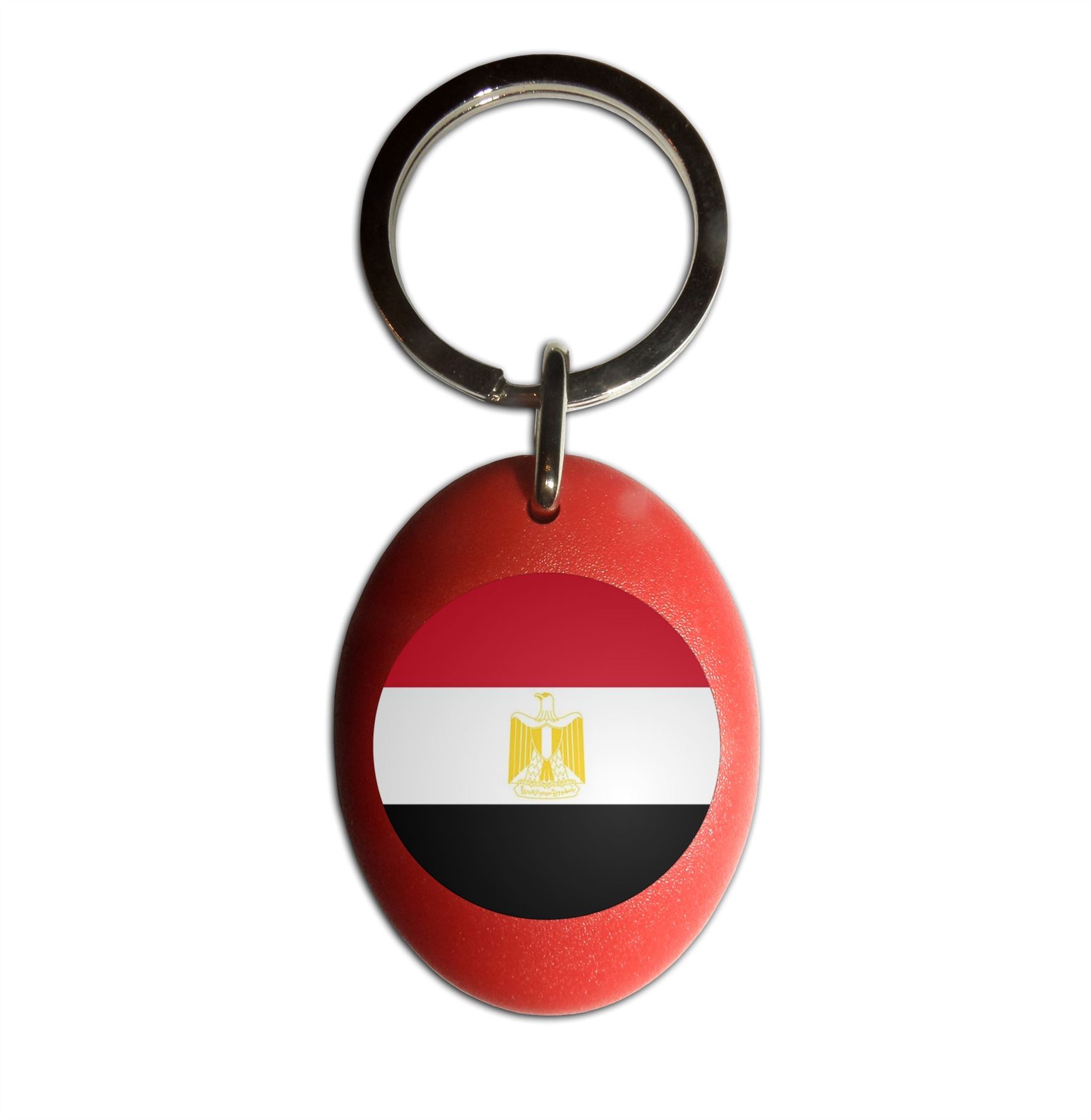 Egypt Flag Plastic Oval Key Ring (43mm x 32.5mm) - Picture 7 of 10