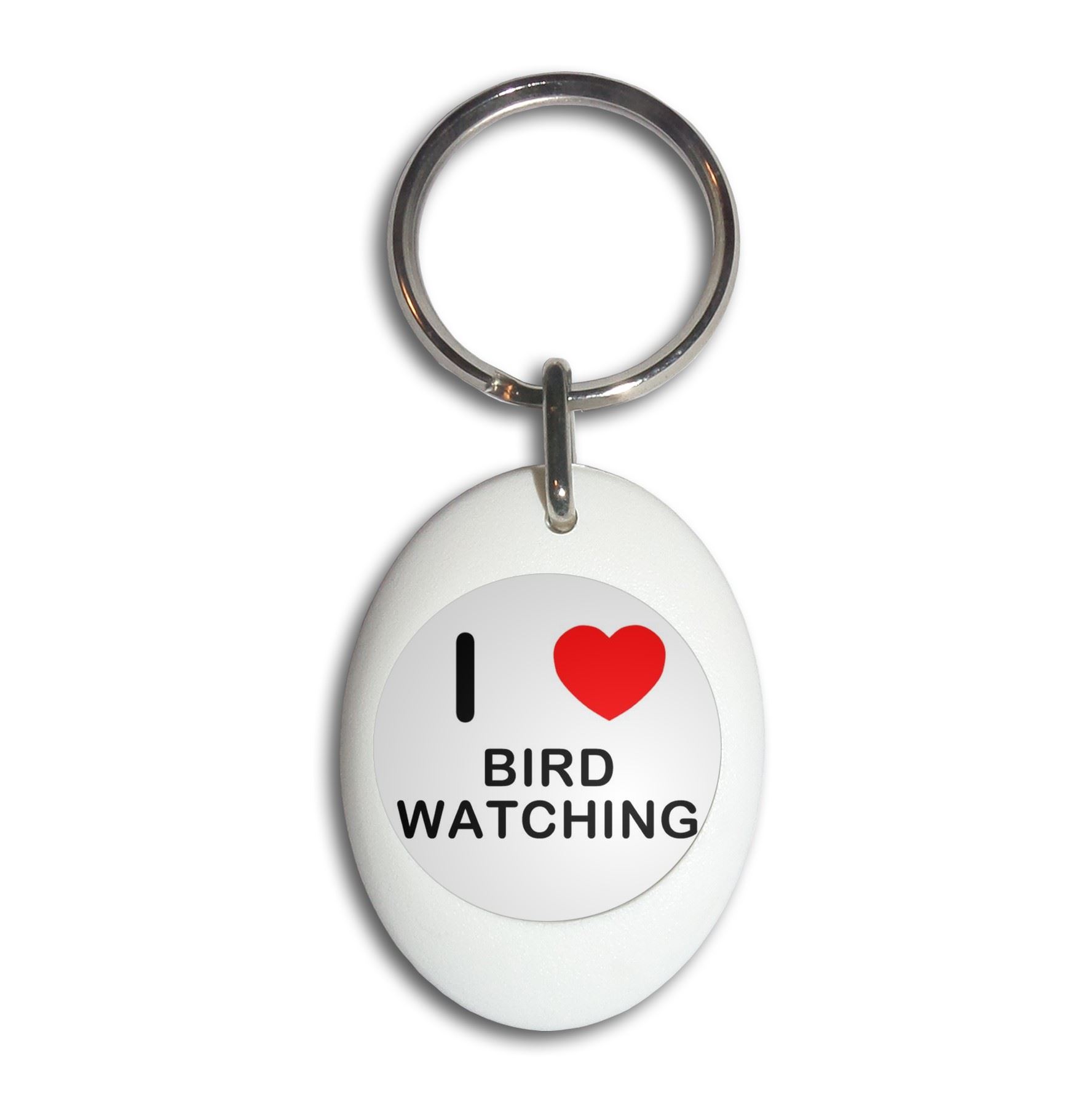 Bird Watching I Love Heart Plastic Oval Key Ring (43mm x 32.5mm) - Picture 9 of 10