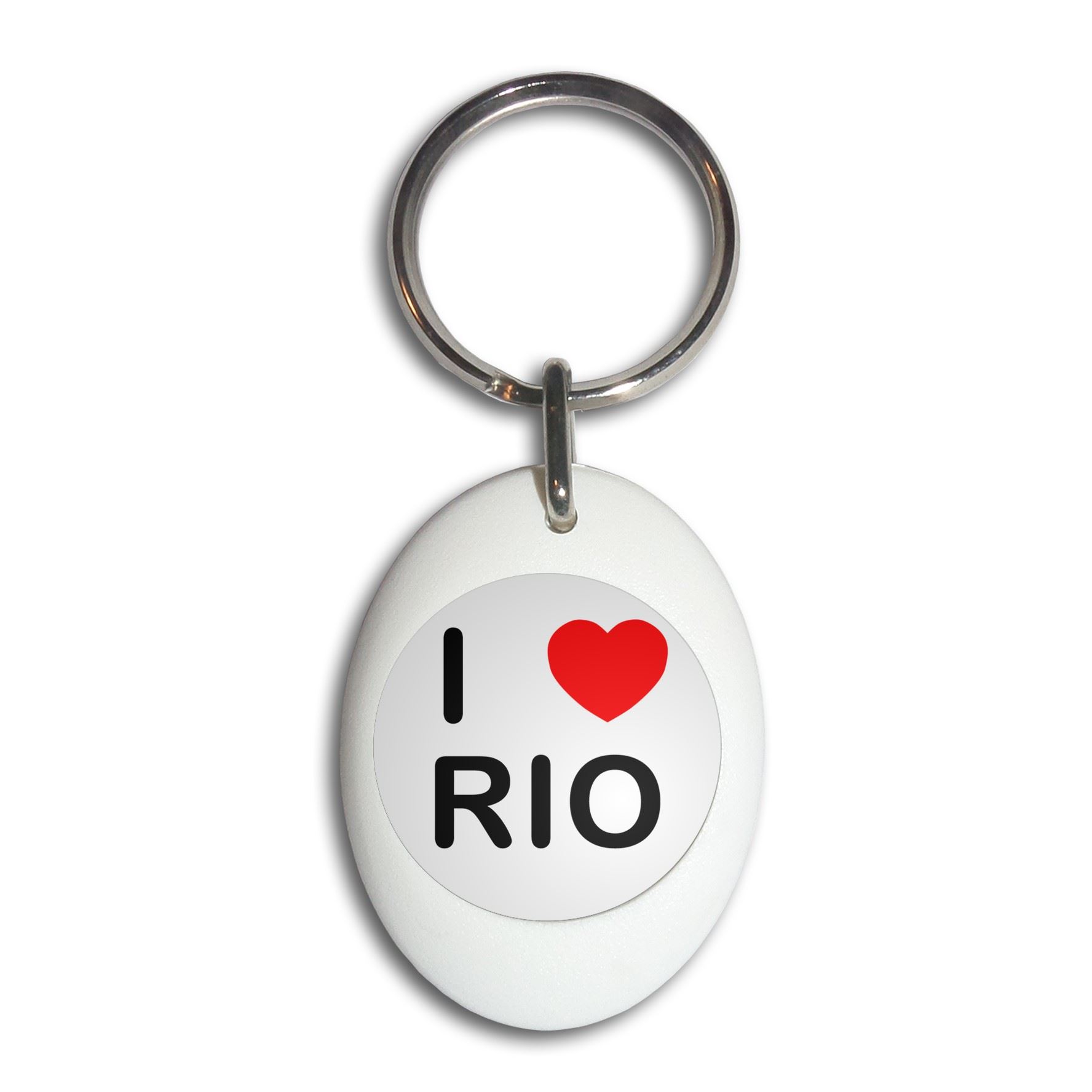 Rio I Love Heart Plastic Oval Key Ring (43mm x 32.5mm) - Picture 9 of 10