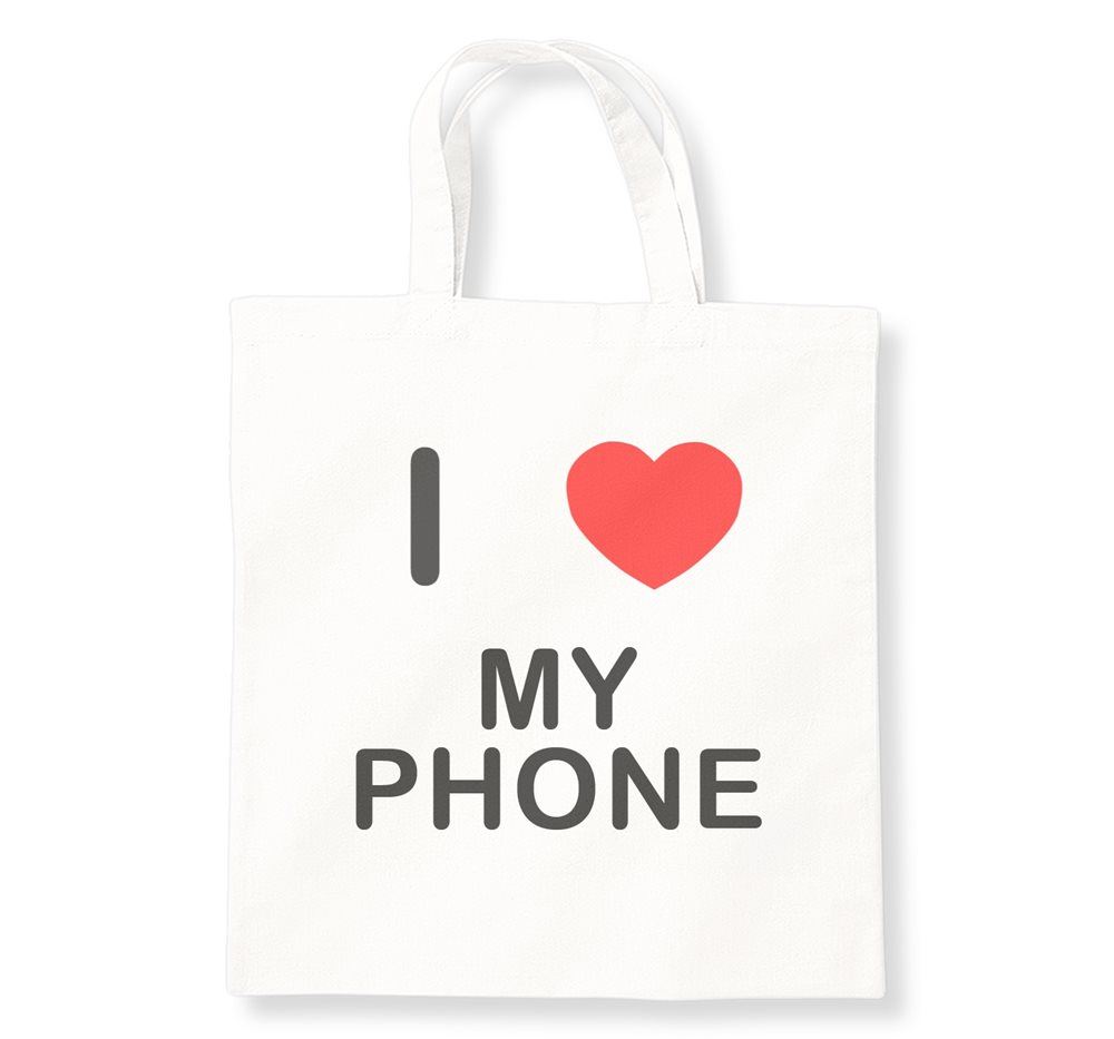 My Phone I Love Tragetasche wiederverwendbar Baumwolle Einkaufstasche - Bild 7 von 8