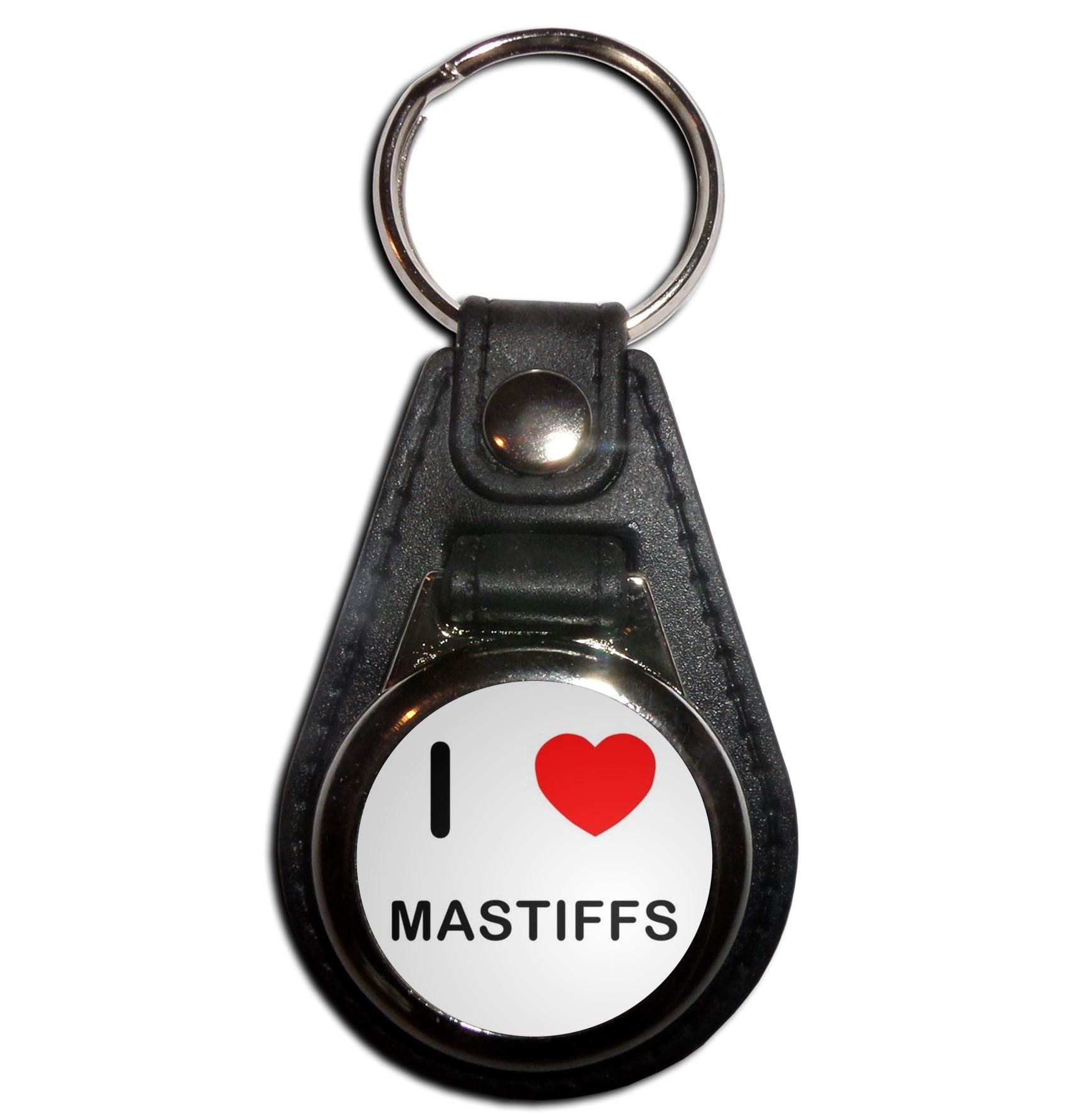 Mastiffs I Love Plastic Medallion Key Ring (61mm x 38mm) - Picture 3 of 12