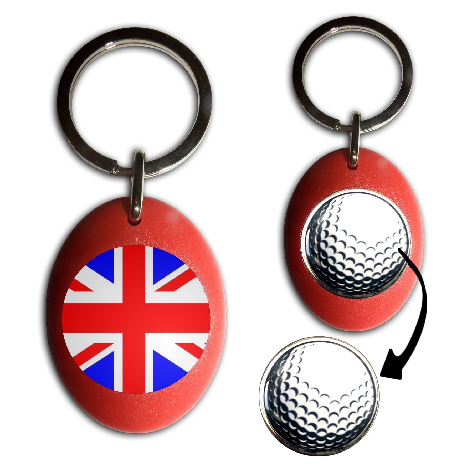 Union Jack UK Flagge Golfball Marker Schlüsselanhänger (43 mm x 33 mm) - Bild 7 von 12