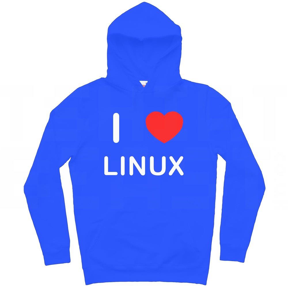 Linux I Love Hoodie Pullover Adult Long Sleeved - Picture 13 of 34